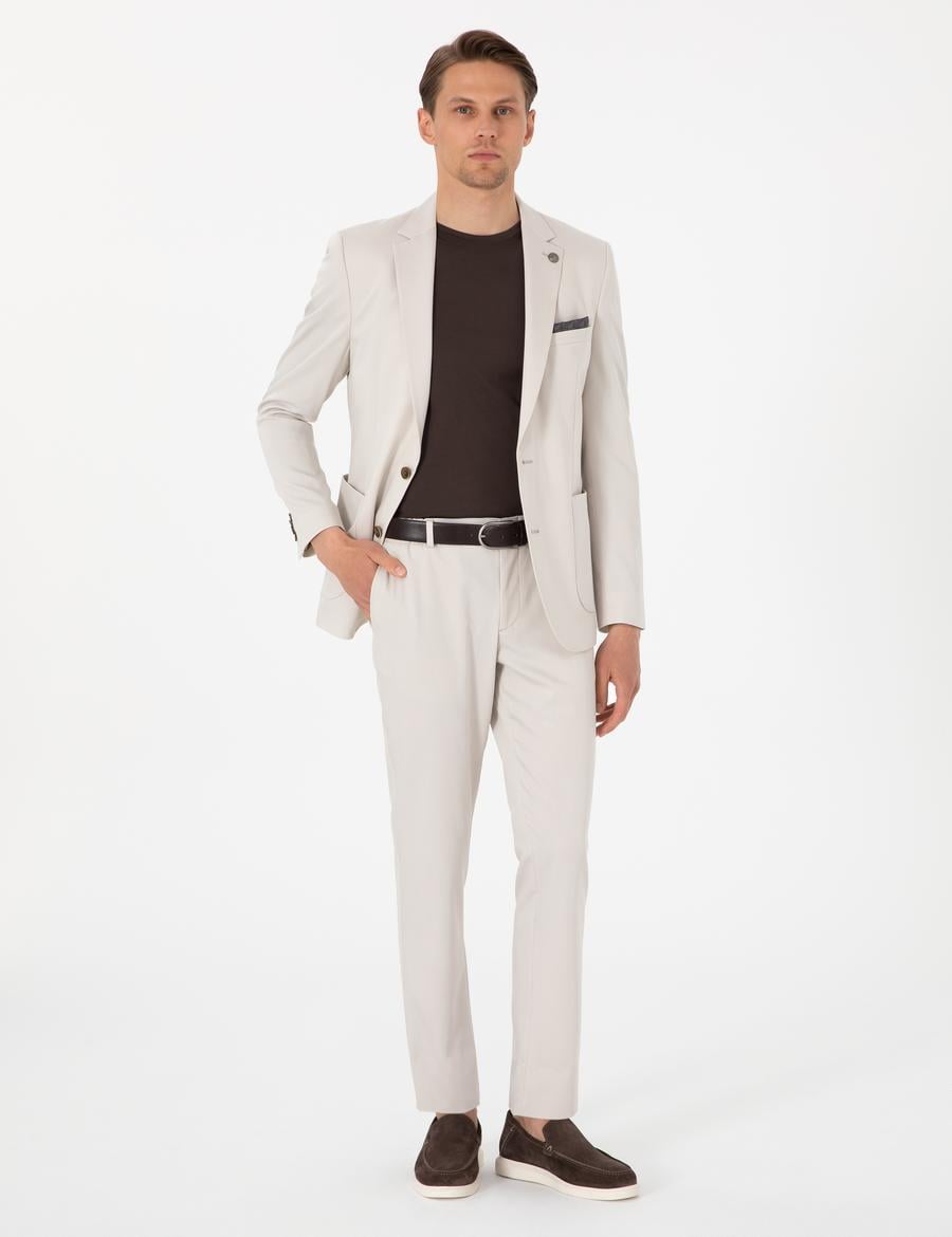 Bej Ex. Slim Fit Takım Elbise