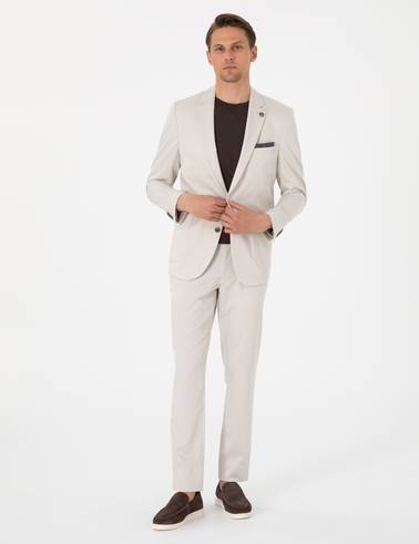 Bej Ex. Slim Fit Takım Elbise