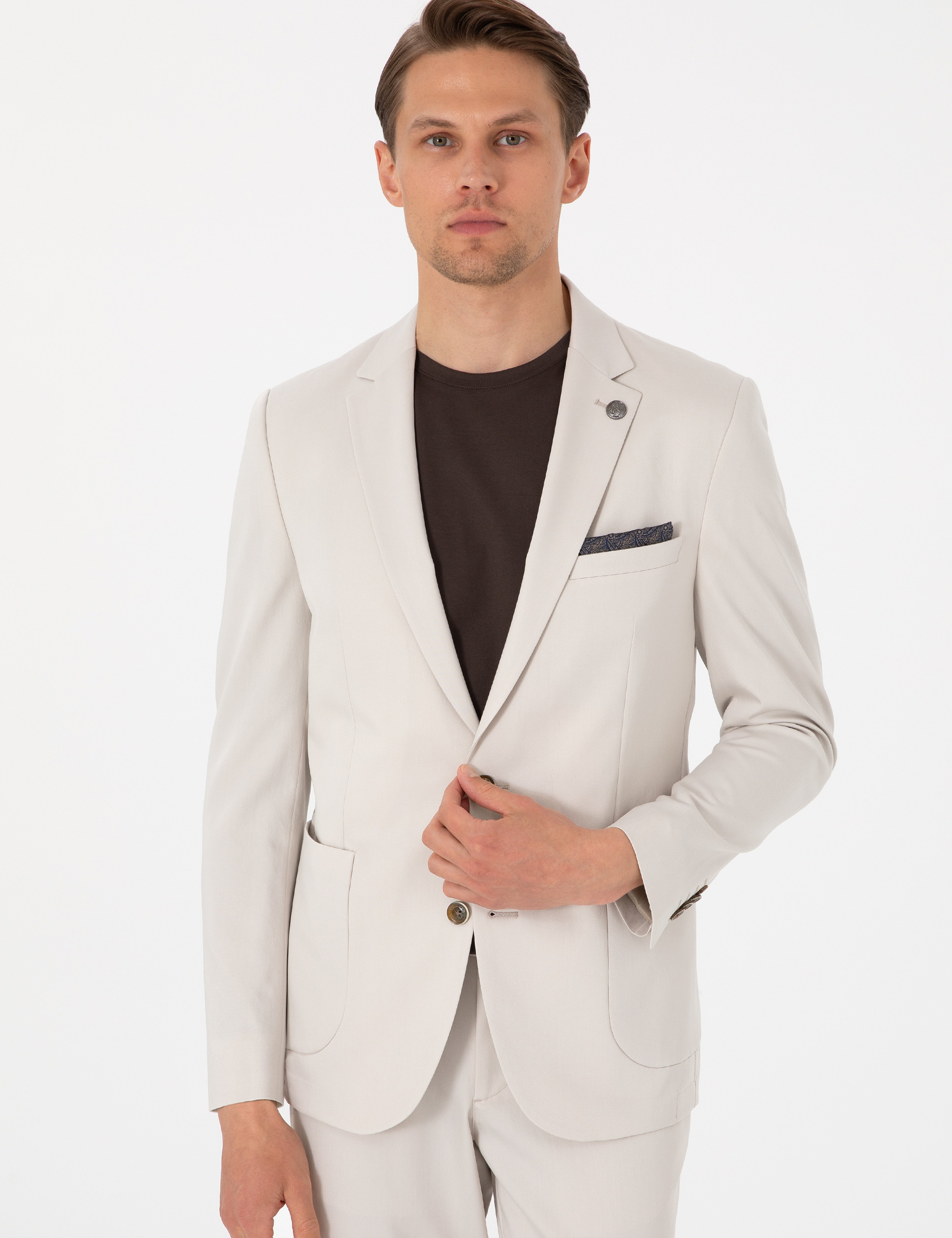 Bej Extra Slim Fit Takım Elbise
