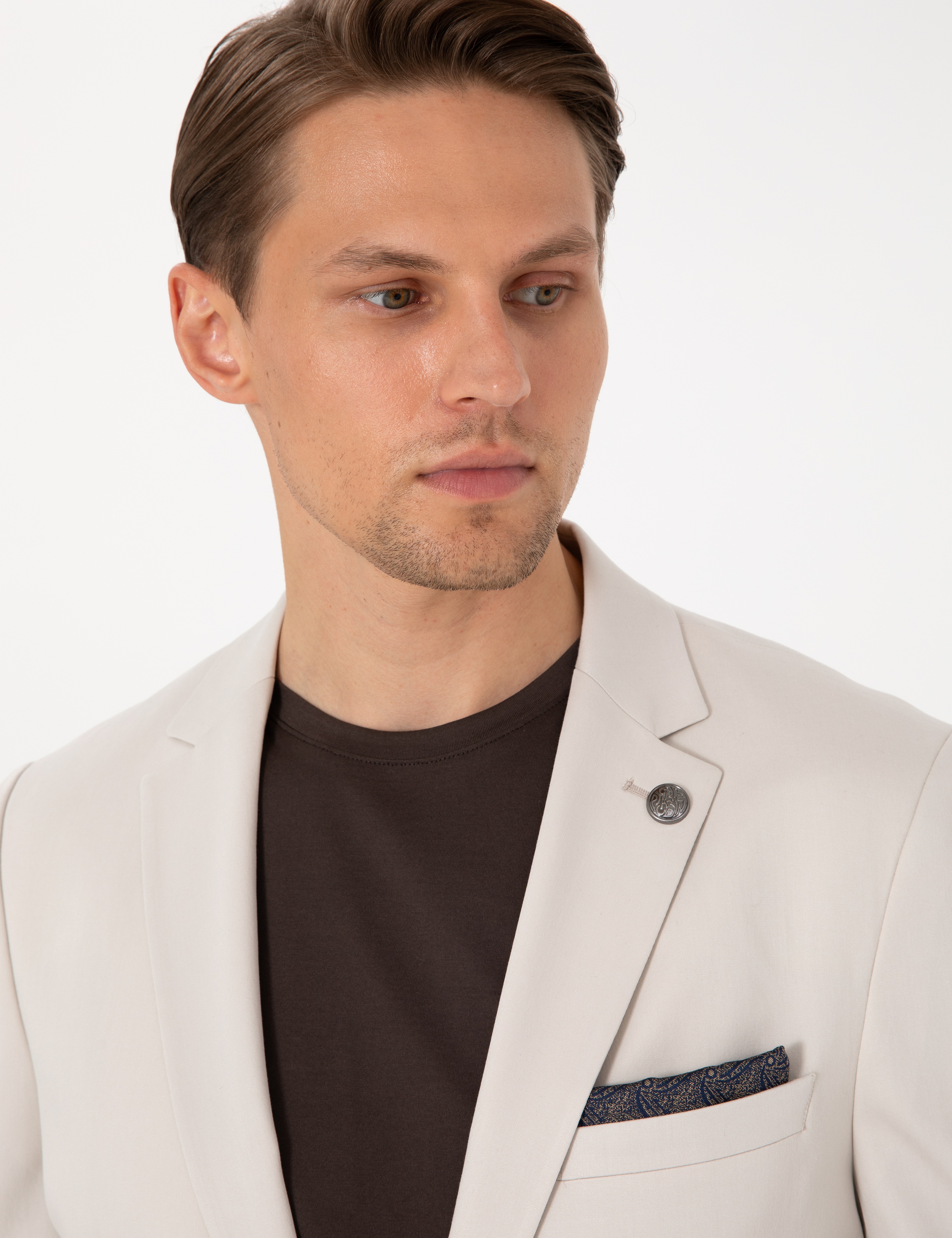 Bej Extra Slim Fit Takım Elbise - Image 2