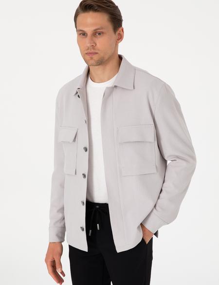 Gri Regular Fit Gömlek Ceket - 50305637036