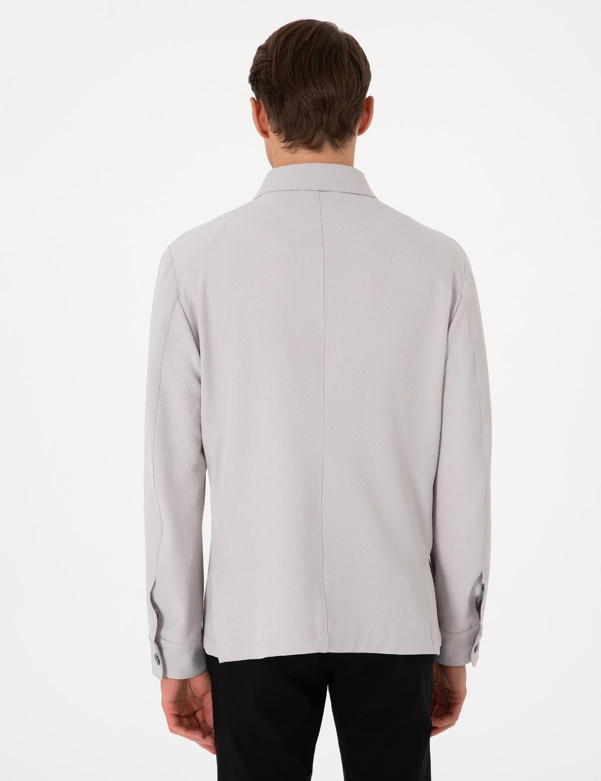 Gri Regular Fit Gömlek Ceket - 50305637036