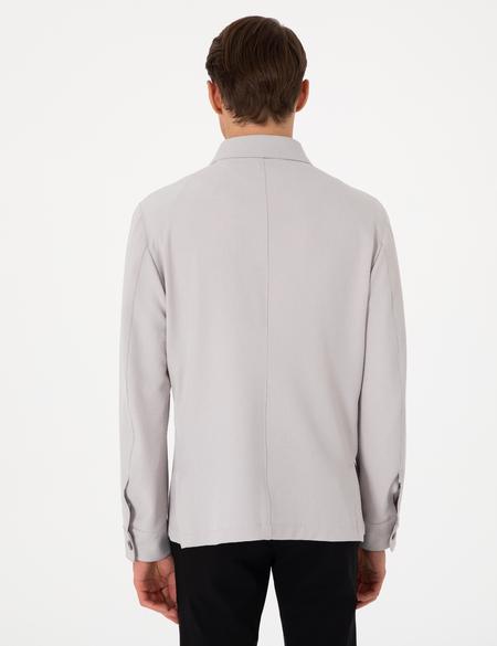 Gri Regular Fit Gömlek Ceket - 50305637036