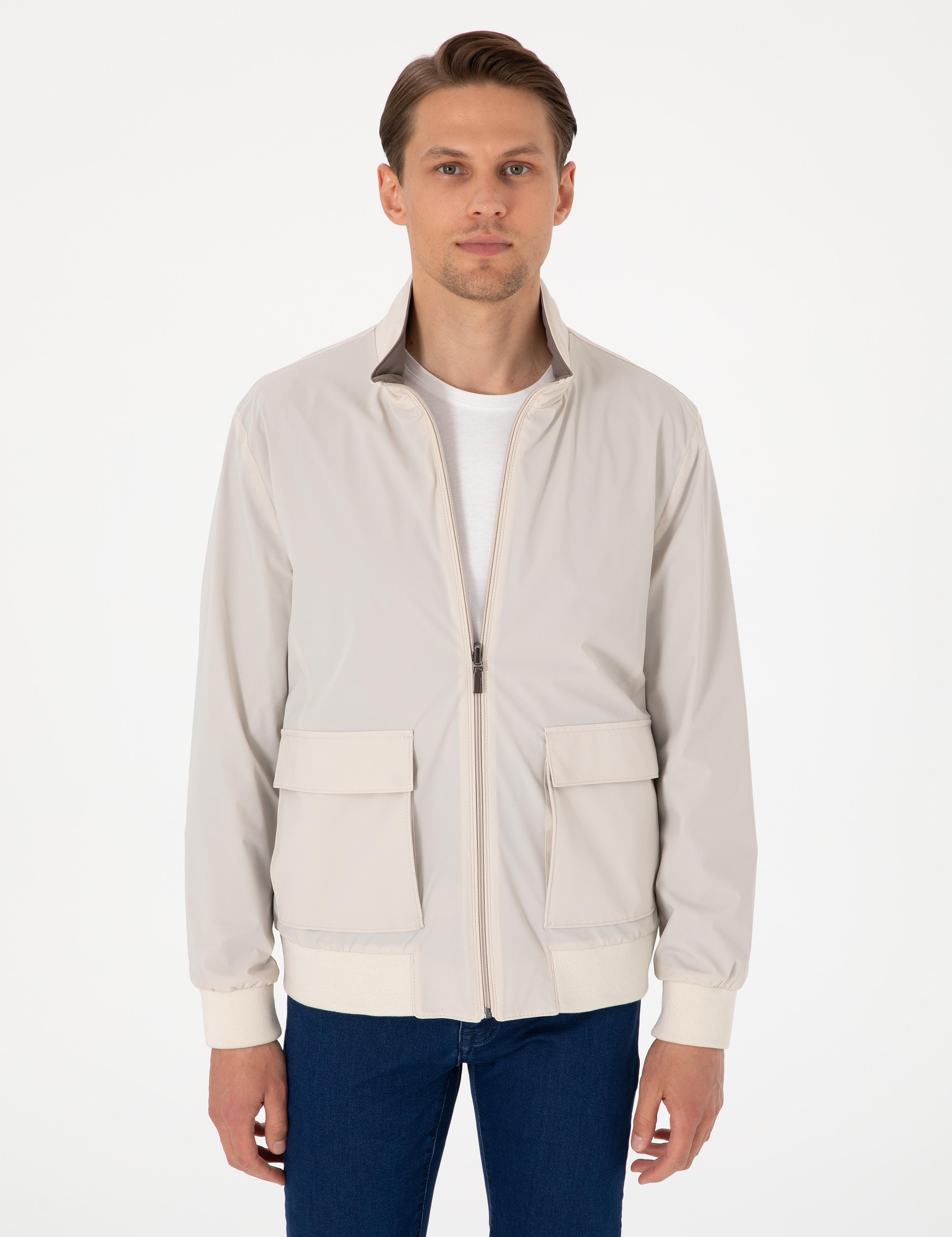 Ekru Çift Taraflı Baharlık Mont