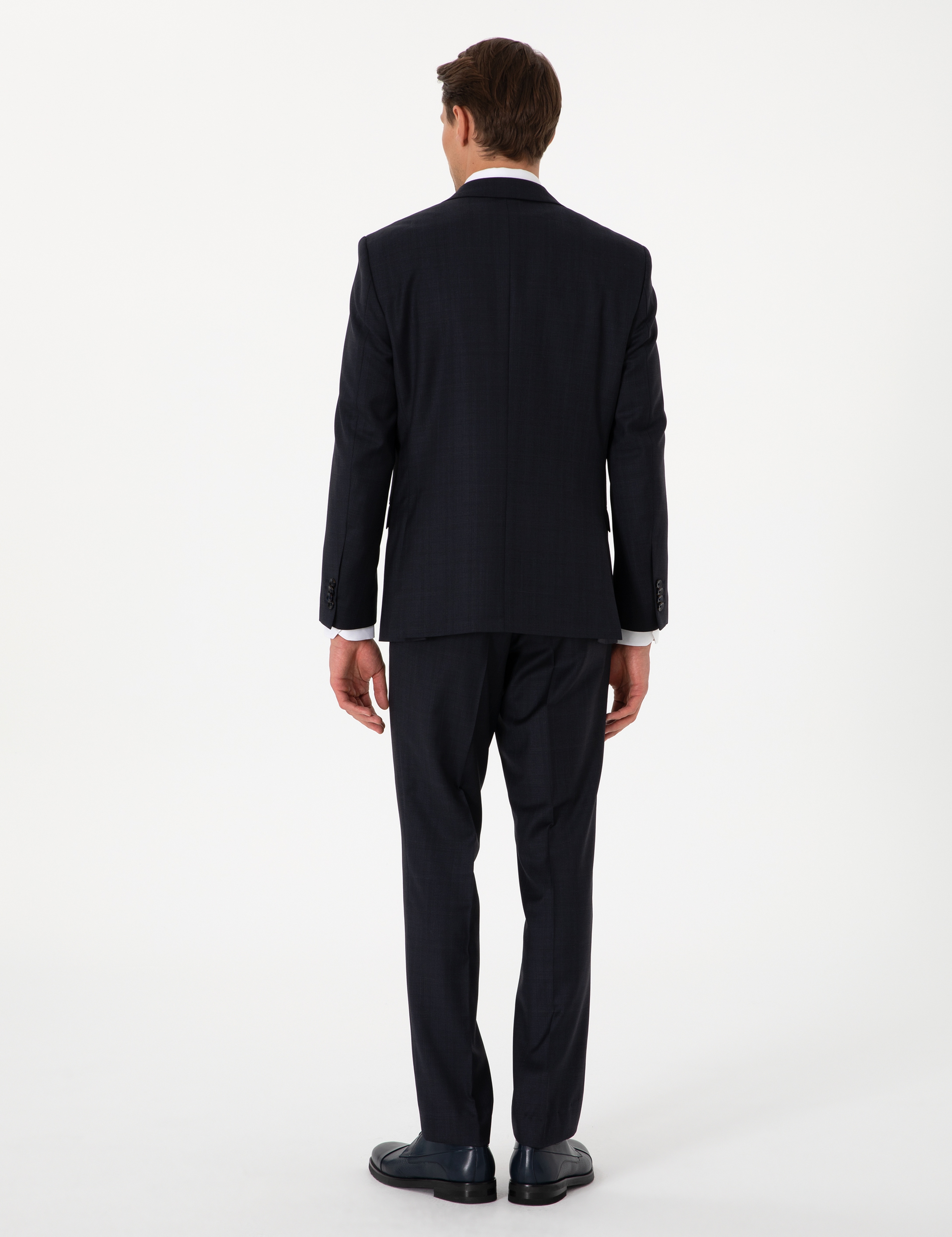 Lacivert Slim Fit Yün Takım Elbise - Image 5