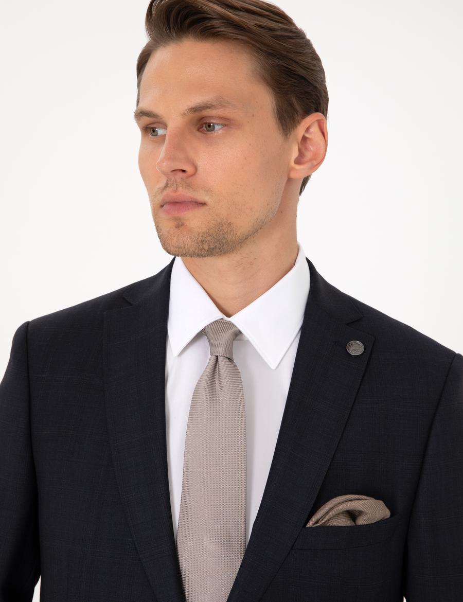 Lacivert Slim Fit Yün Takım Elbise