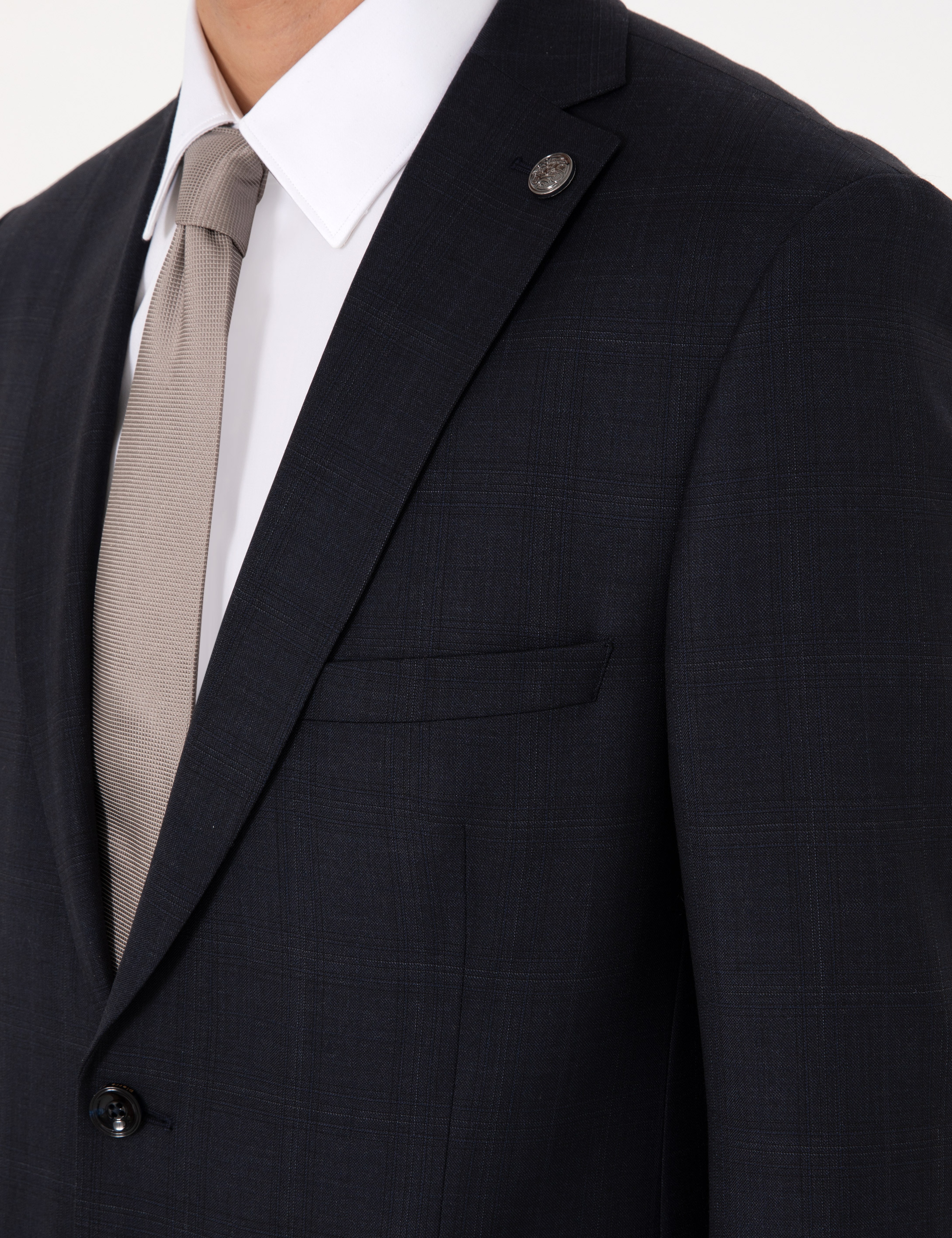 Lacivert Slim Fit Yün Takım Elbise - Image 7