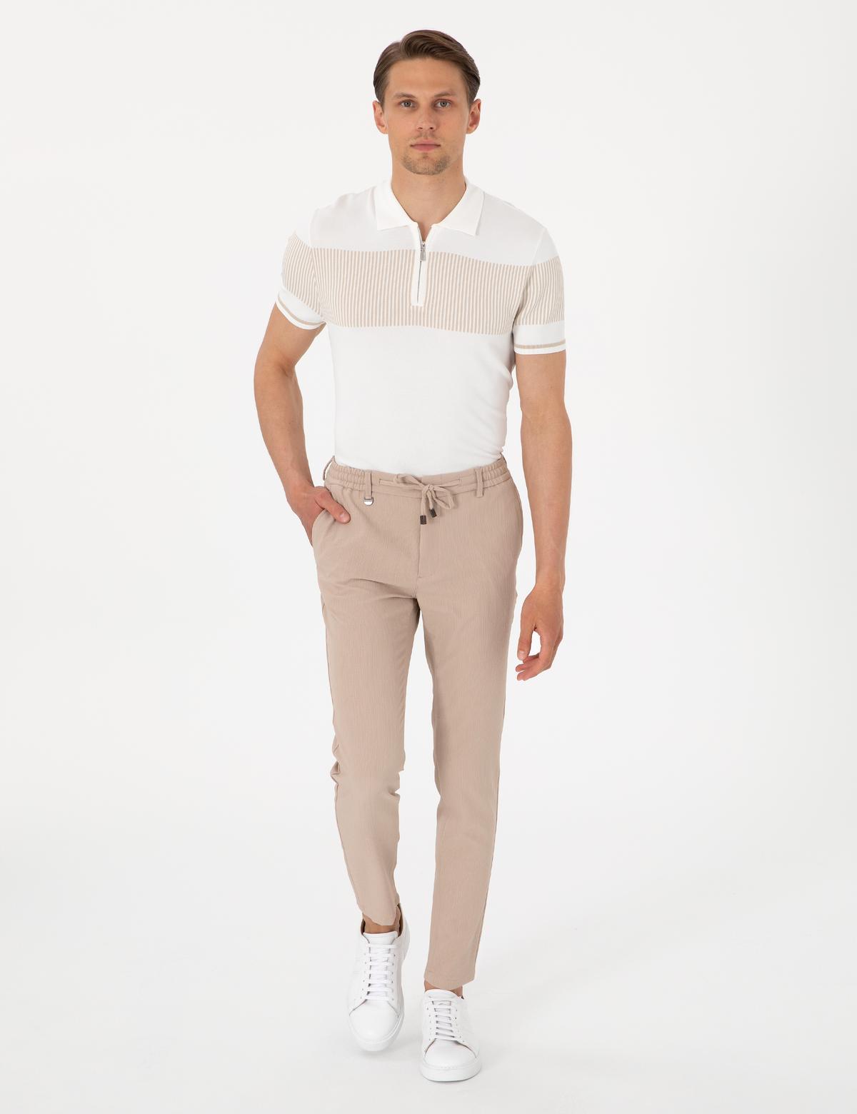 Bej Klasik Jogger Pantolon