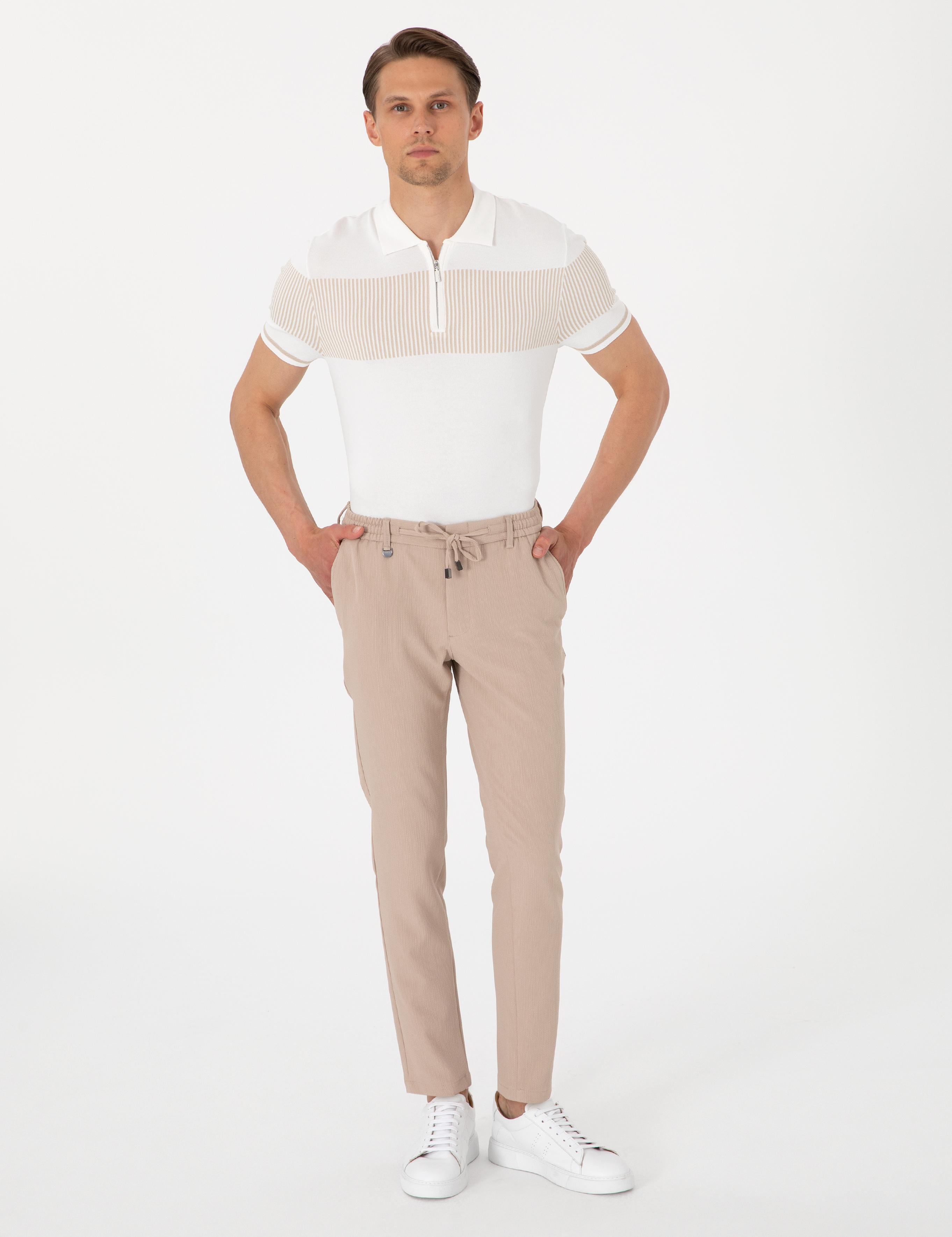 Bej Klasik Jogger Pantolon