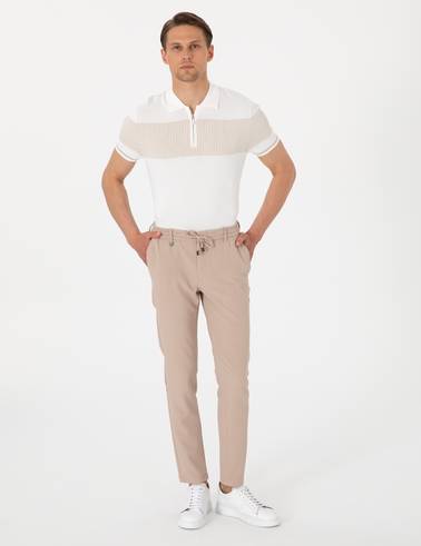 Bej Klasik Jogger Pantolon