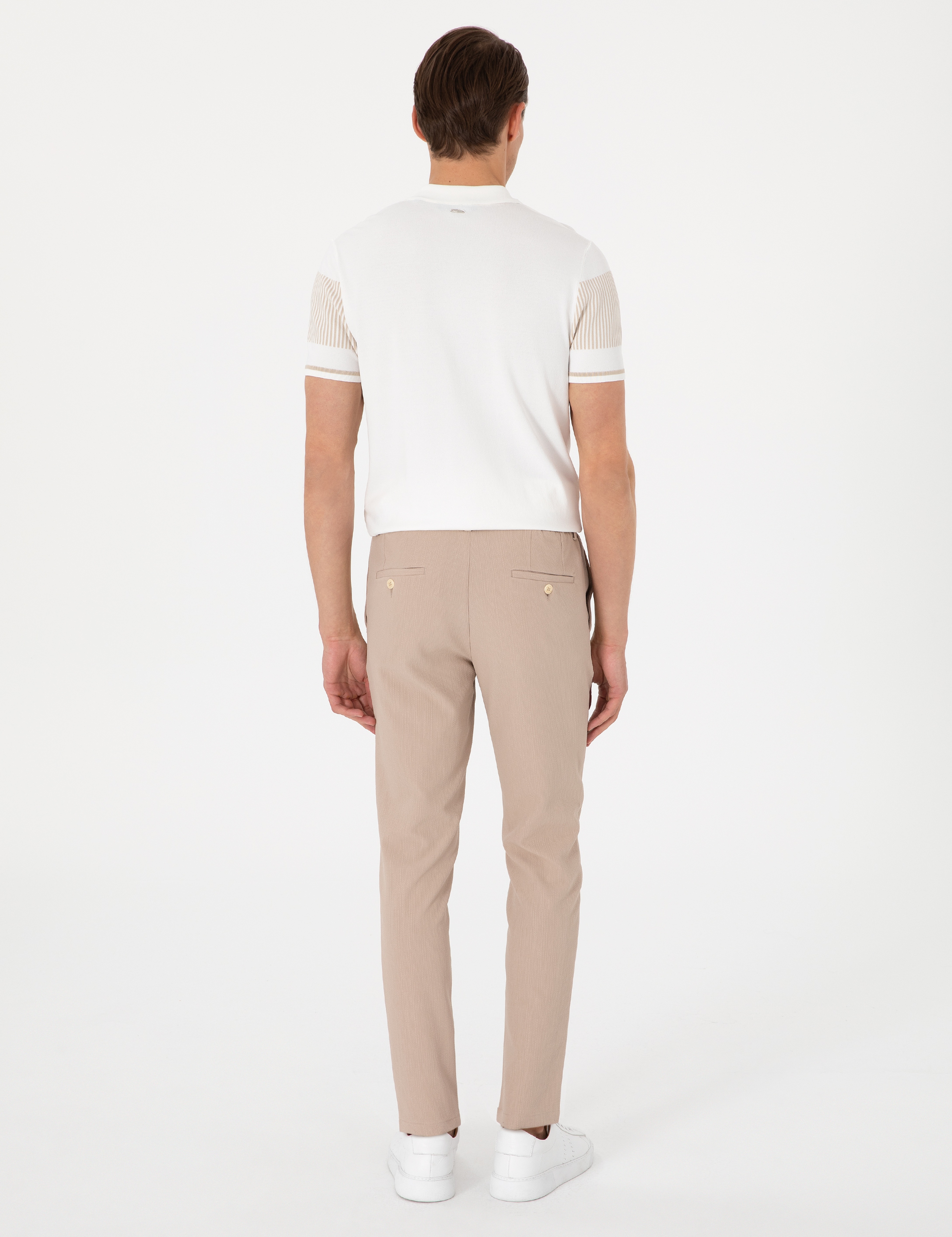 Bej Klasik Jogger Pantolon - Image 4