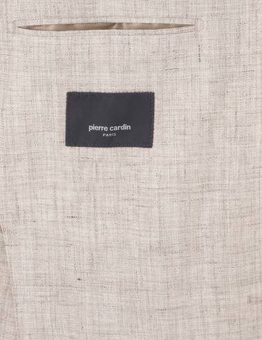 Bej Slim Fit Keten Ceket