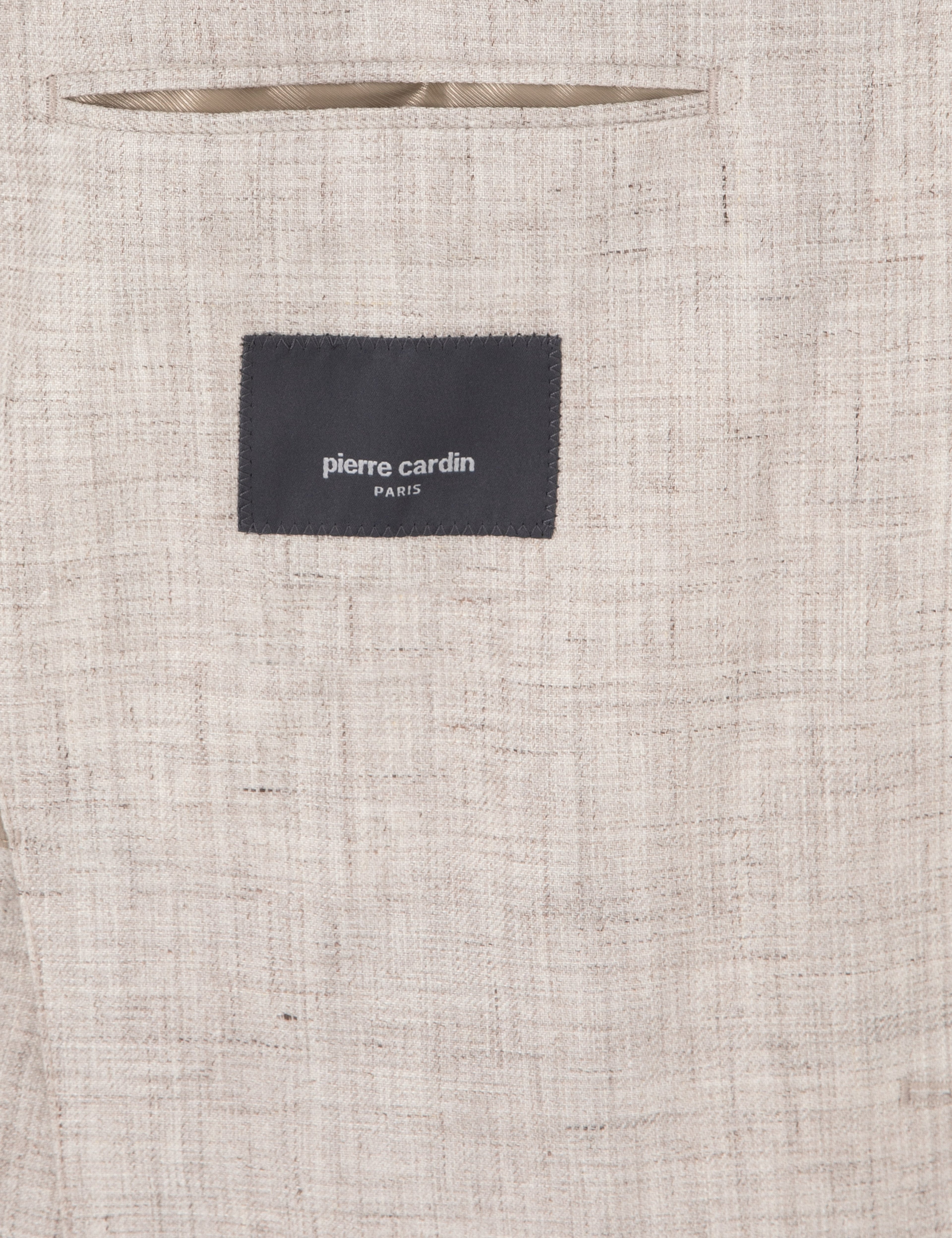 Bej Slim Fit Keten Ceket - Image 6
