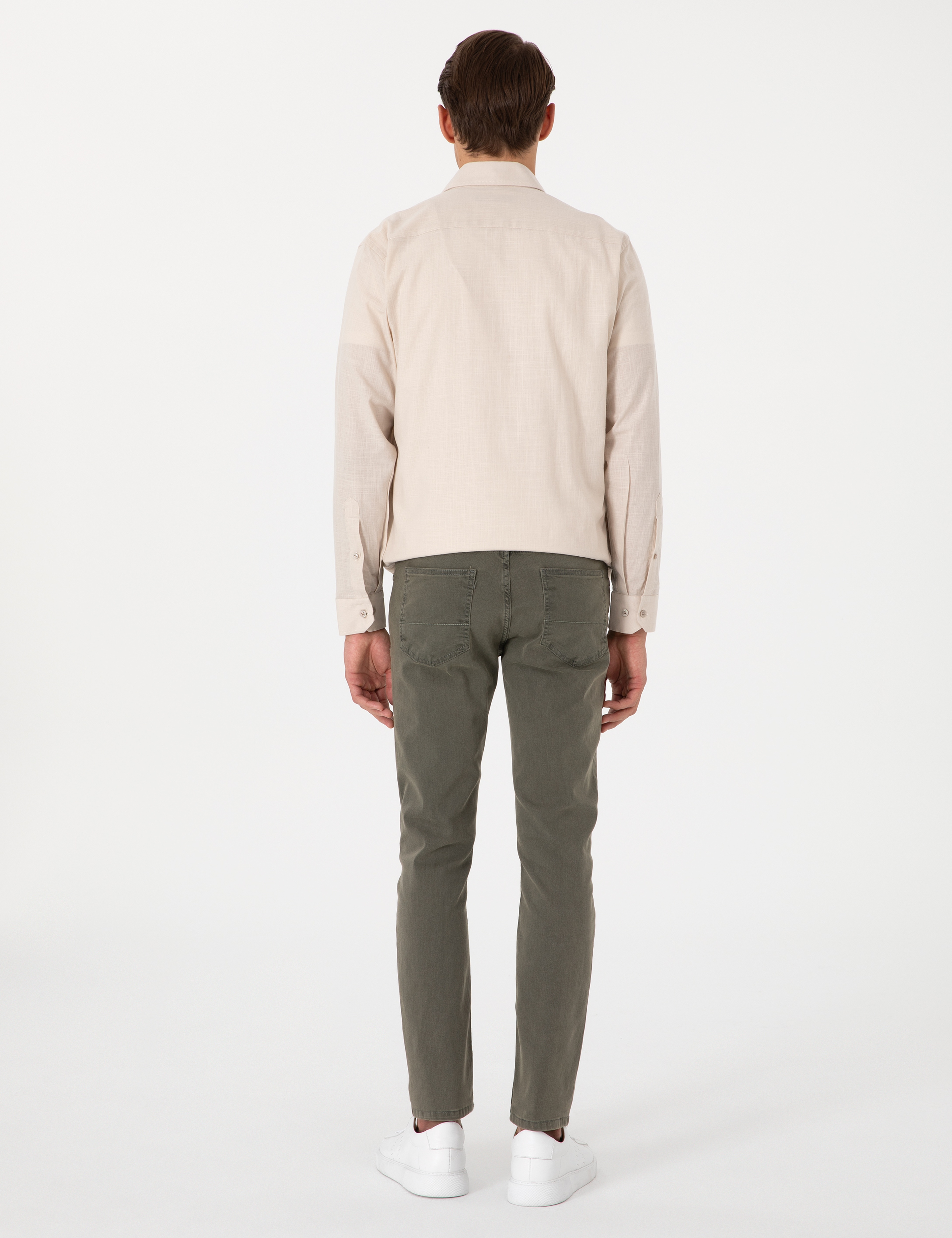 Haki Slim Fit Jean Pantolon - Image 4