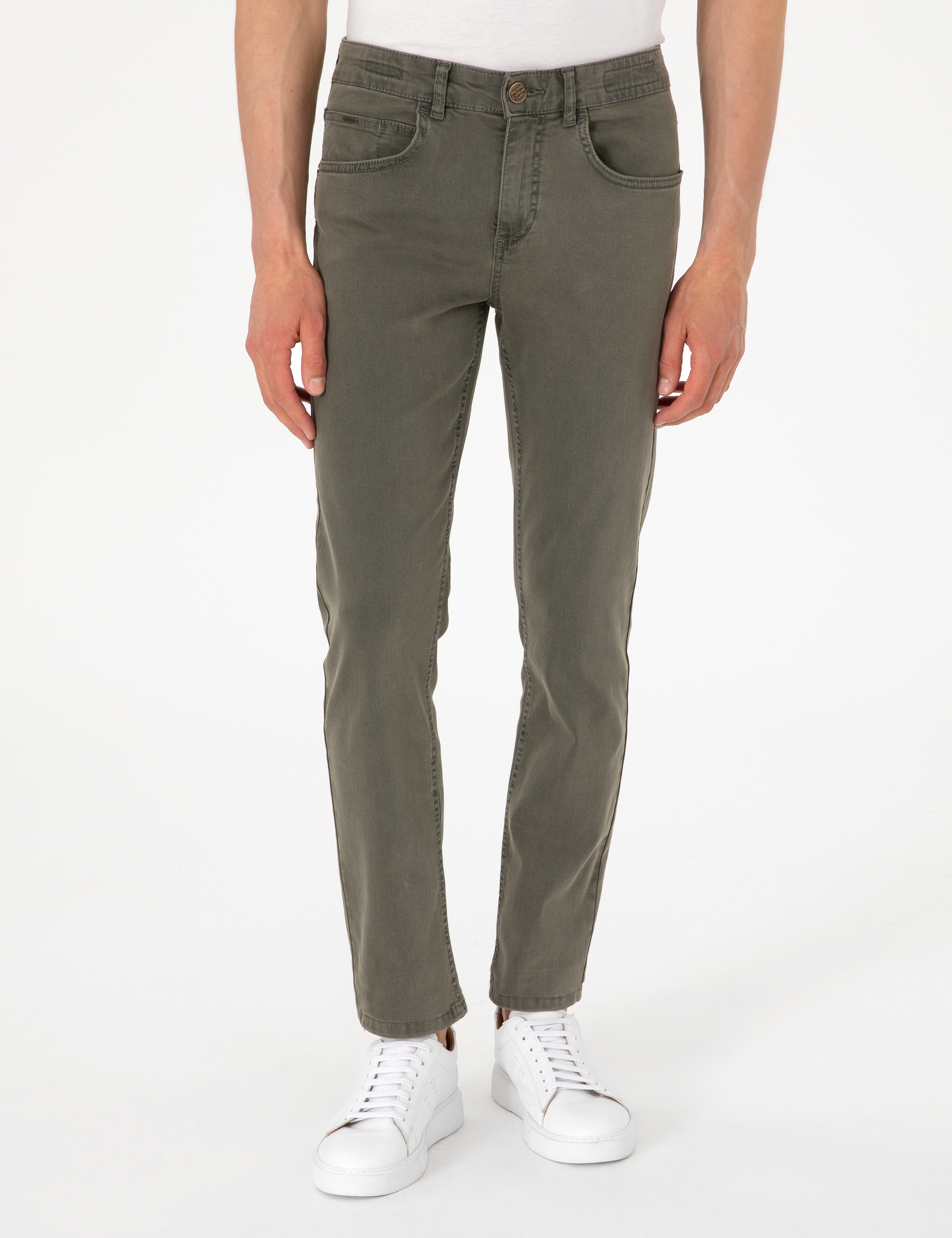 Haki Slim Fit Jean Pantolon - Image 2