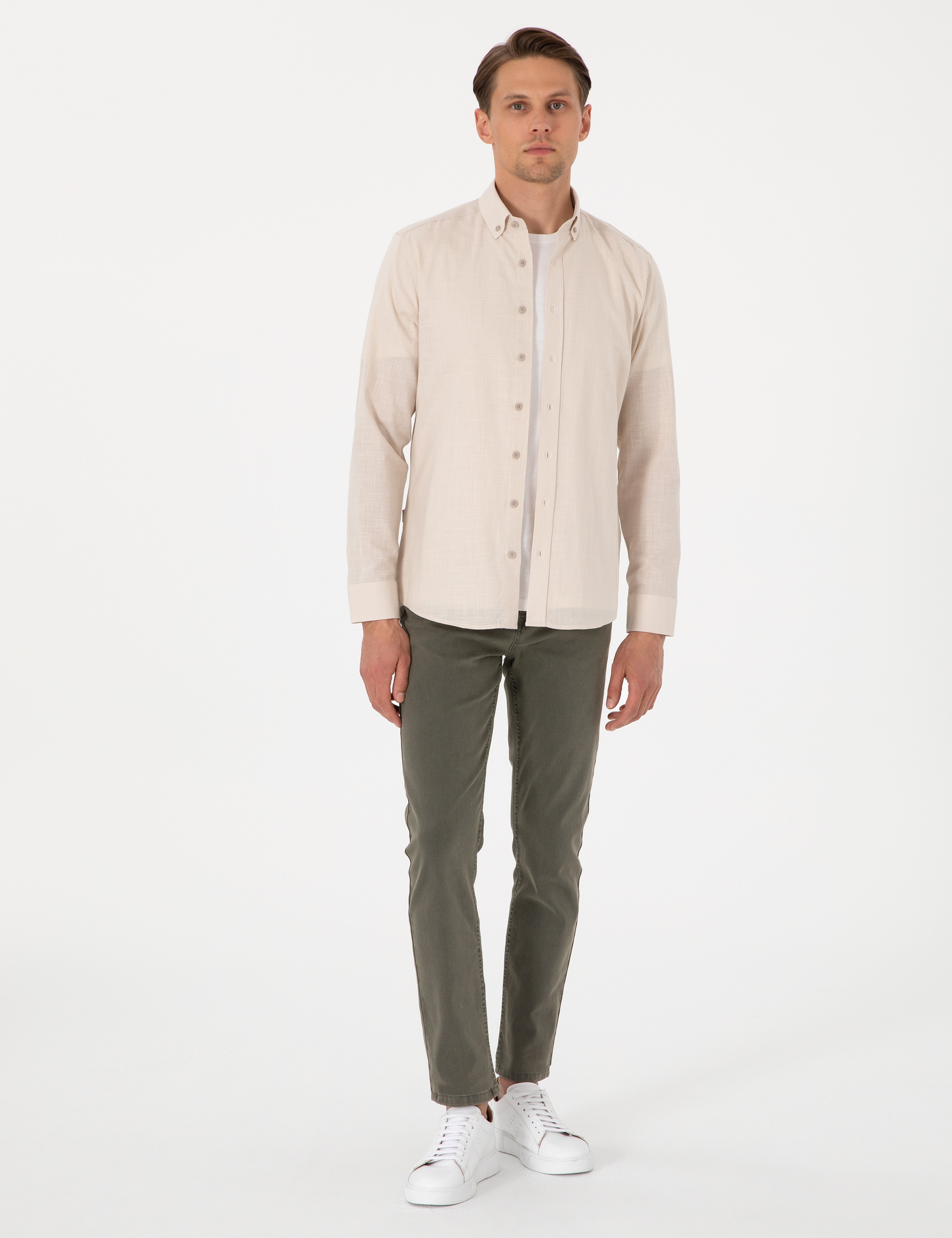 Haki Slim Fit Jean Pantolon