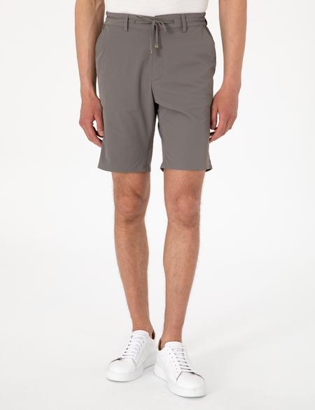 Vizon Slim Fit Beli Lastikli Bağcıklı Dokuma Şort - 50305901029