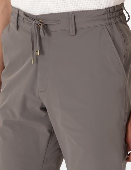 Vizon Slim Fit Beli Lastikli Bağcıklı Dokuma Şort - 50305901029