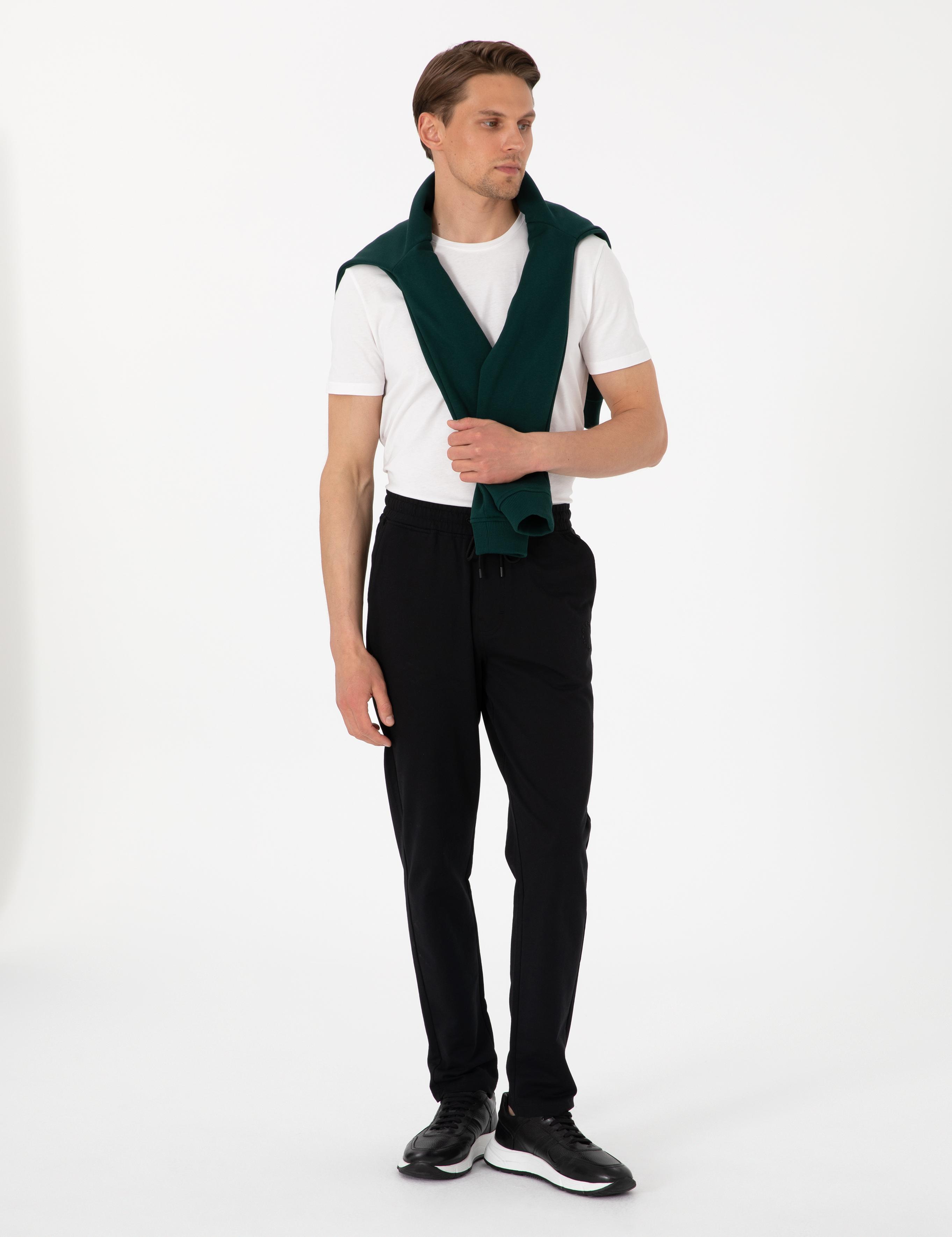 Siyah Slim Fit Eşofman Altı