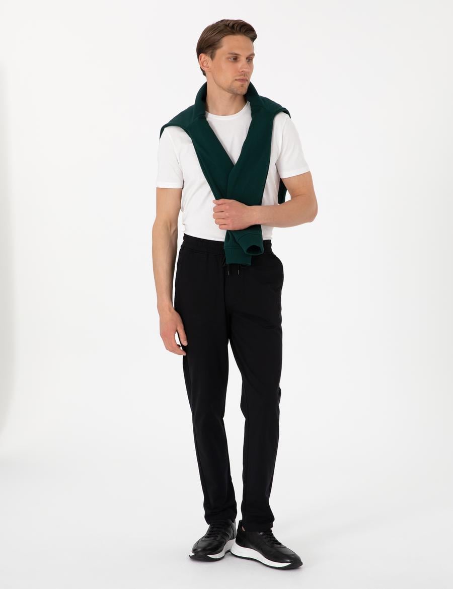 Siyah Slim Fit Eşofman Altı