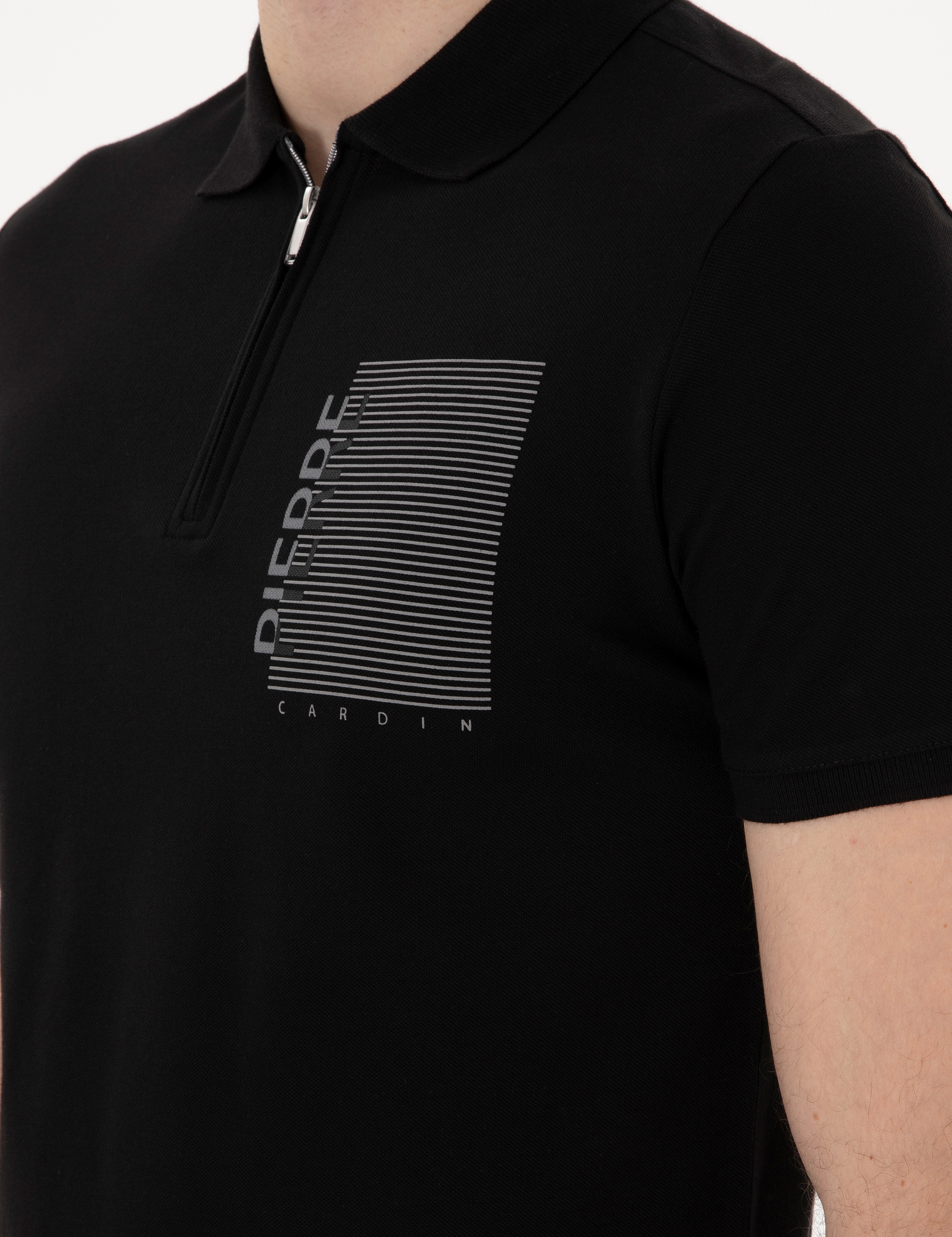 Siyah Slim Fit Polo Yaka Tişört