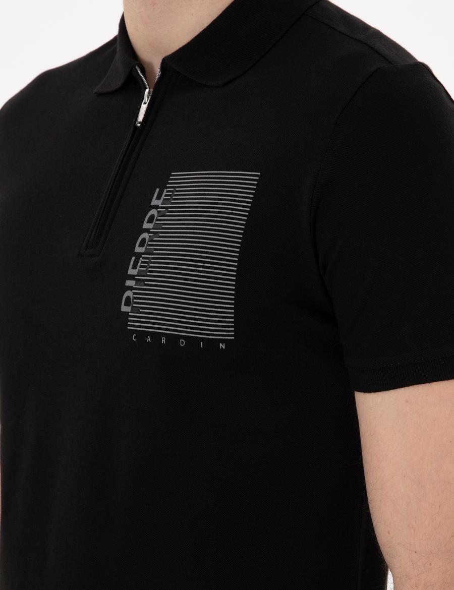 Siyah Slim Fit Polo Yaka Tişört
