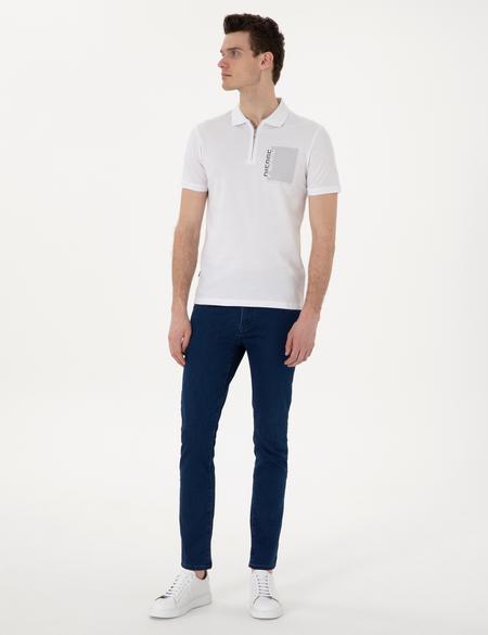 Beyaz Slim Fit Polo Yaka Tişört - 50307929001