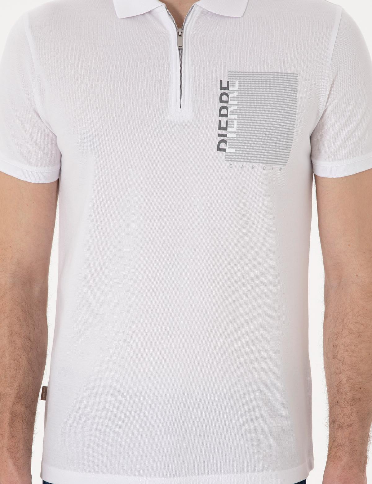 Beyaz Slim Fit Polo Yaka Tişört - 50307929001