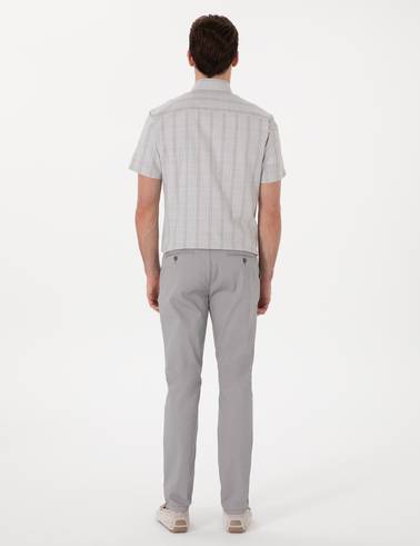 Gri Slim Fit Kanvas Pantolon