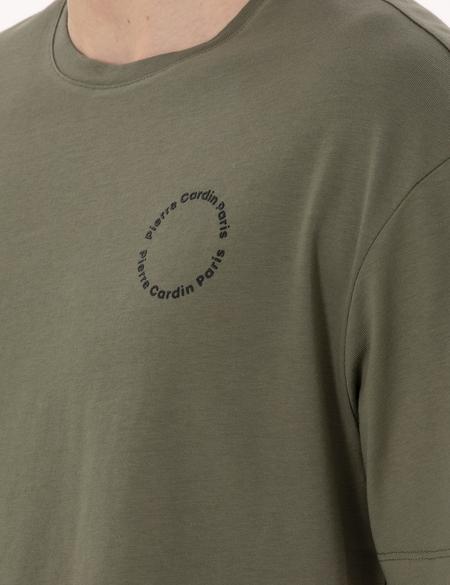 Haki Comfort Fit Bisiklet Yaka Tişört - 50310076021