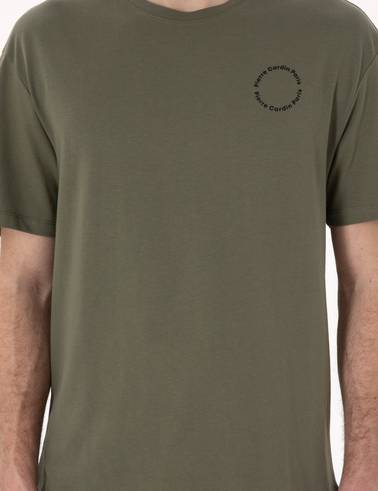 Haki Comfort Fit Bisiklet Yaka Tişört