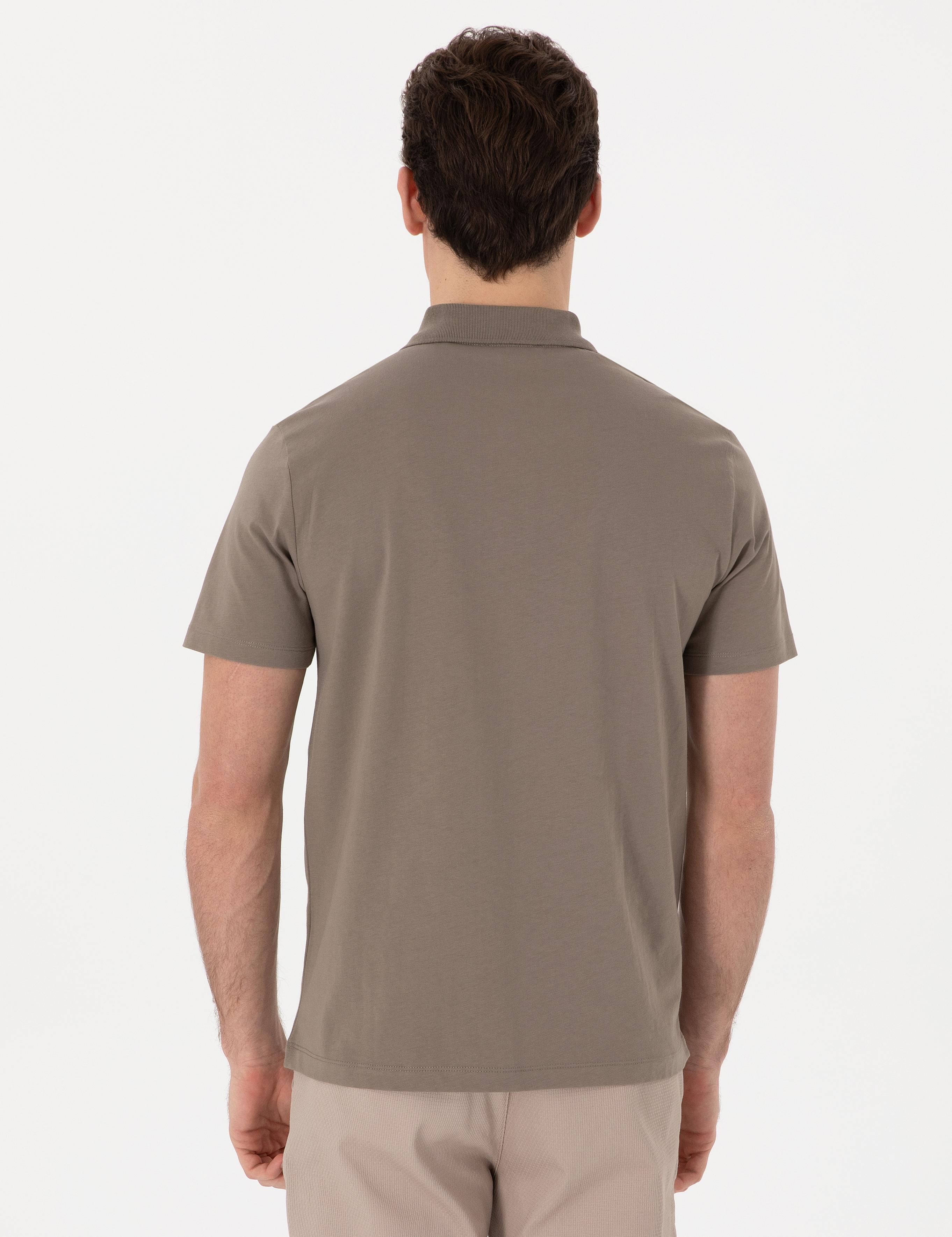 Koyu Vizon Regular Fit Polo Yaka Tişört