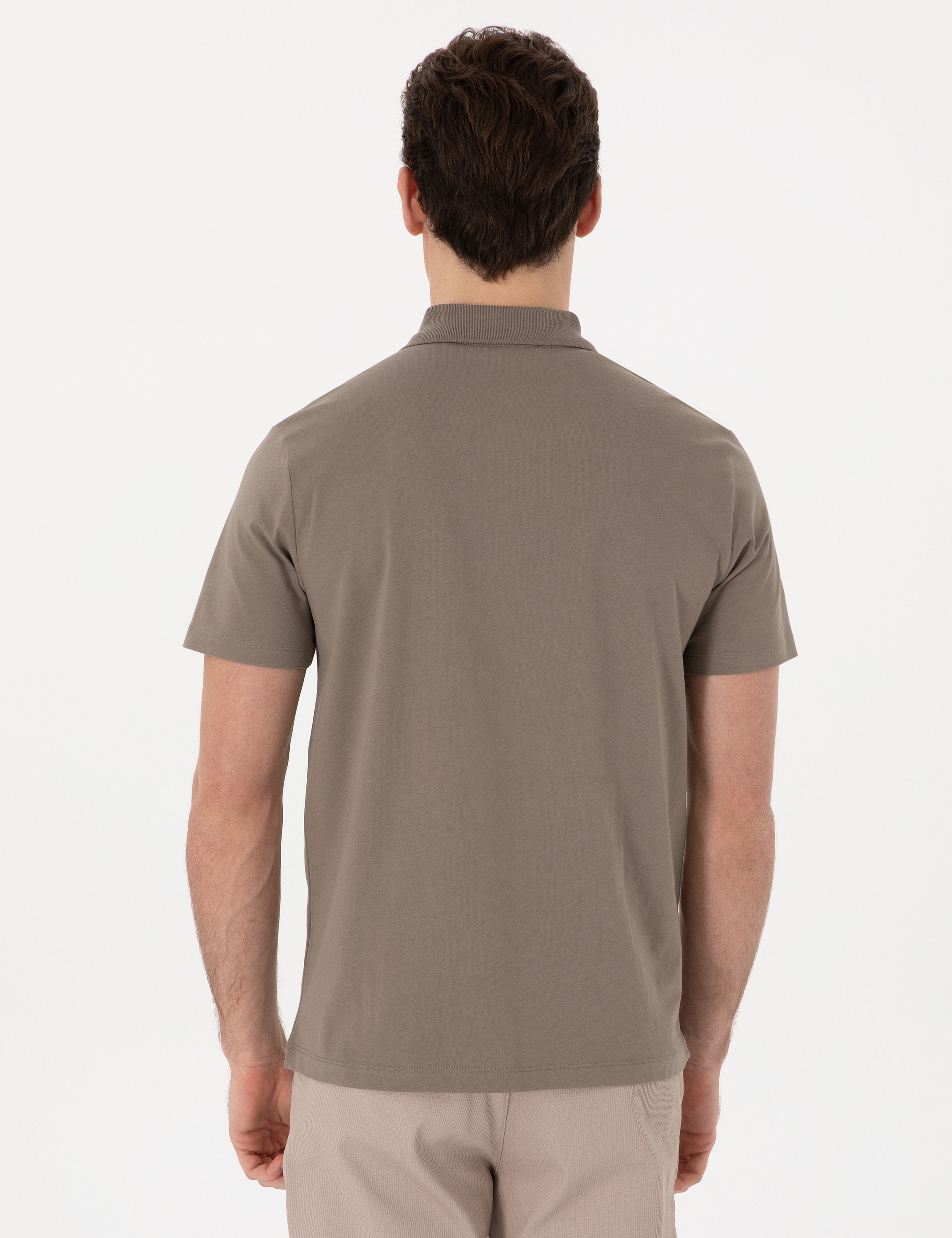 Koyu Vizon Regular Fit Polo Yaka Tişört
