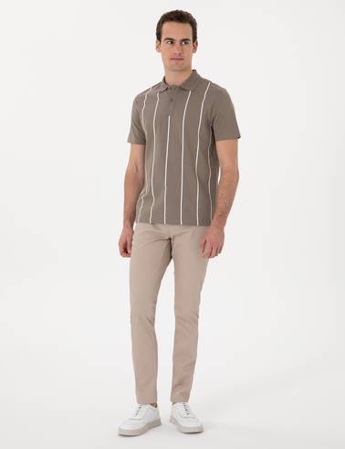 Koyu Vizon Regular Fit Polo Yaka Tişört