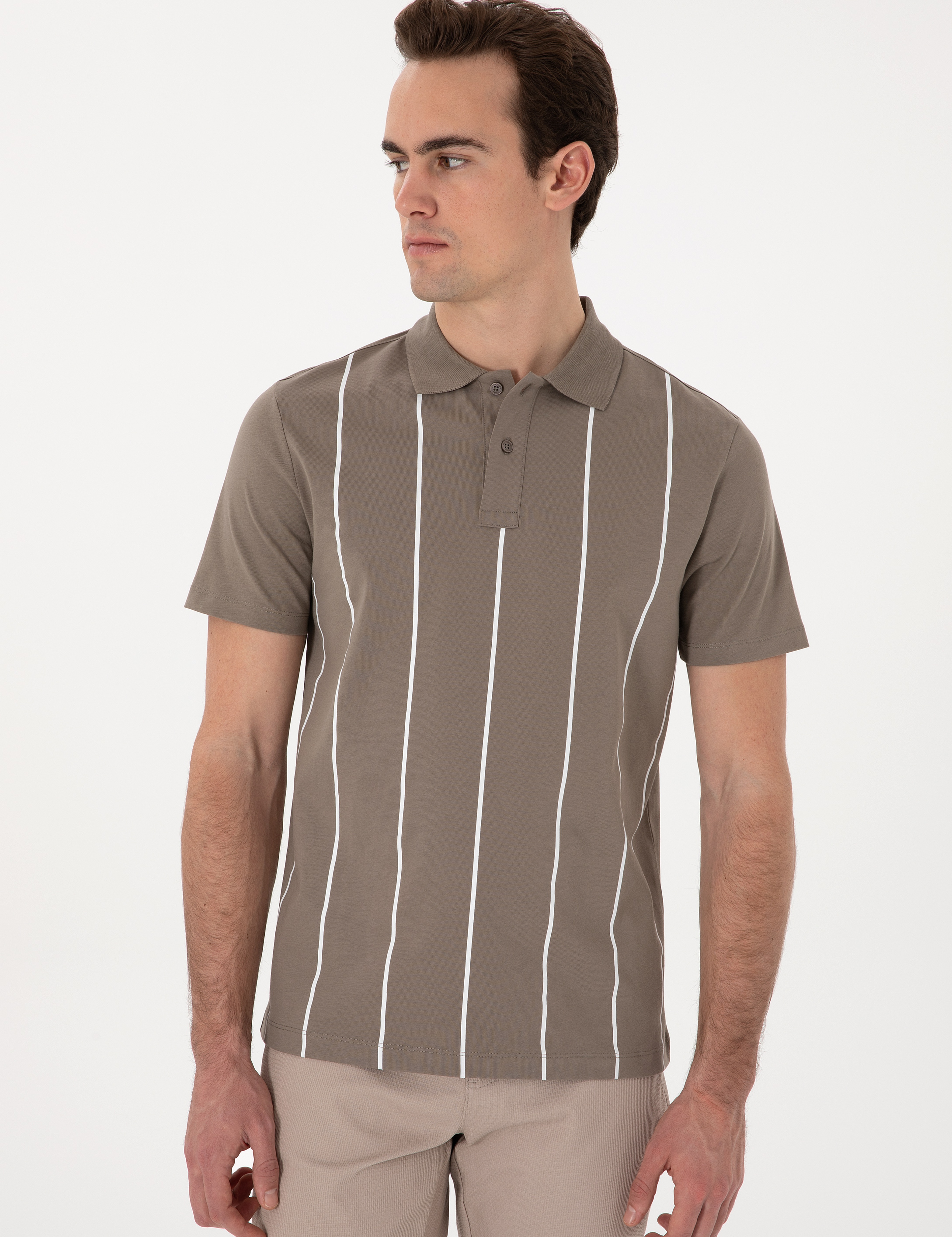 Koyu Vizon Regular Fit Polo Yaka Tişört - Image 3