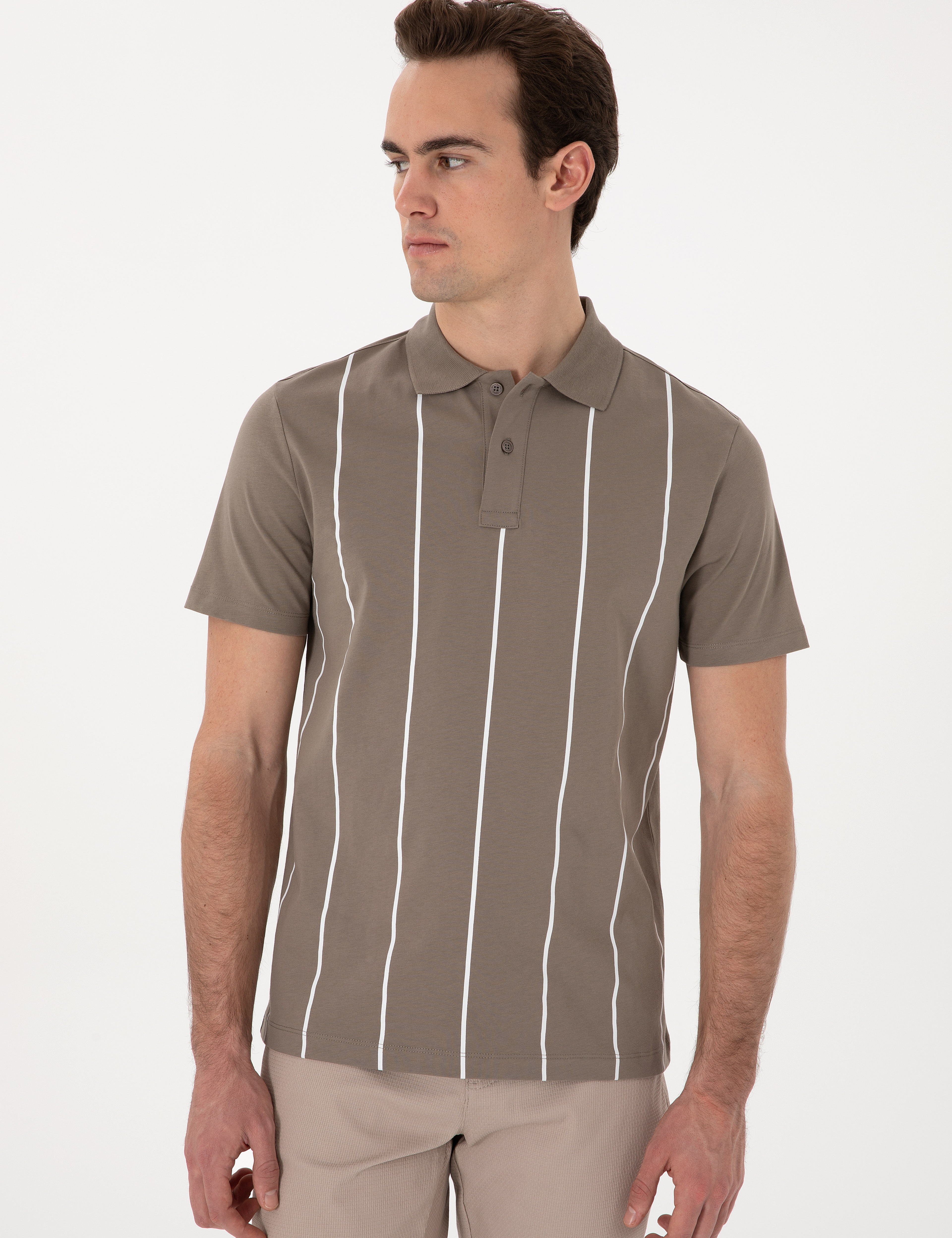 Koyu Vizon Regular Fit Polo Yaka Tişört