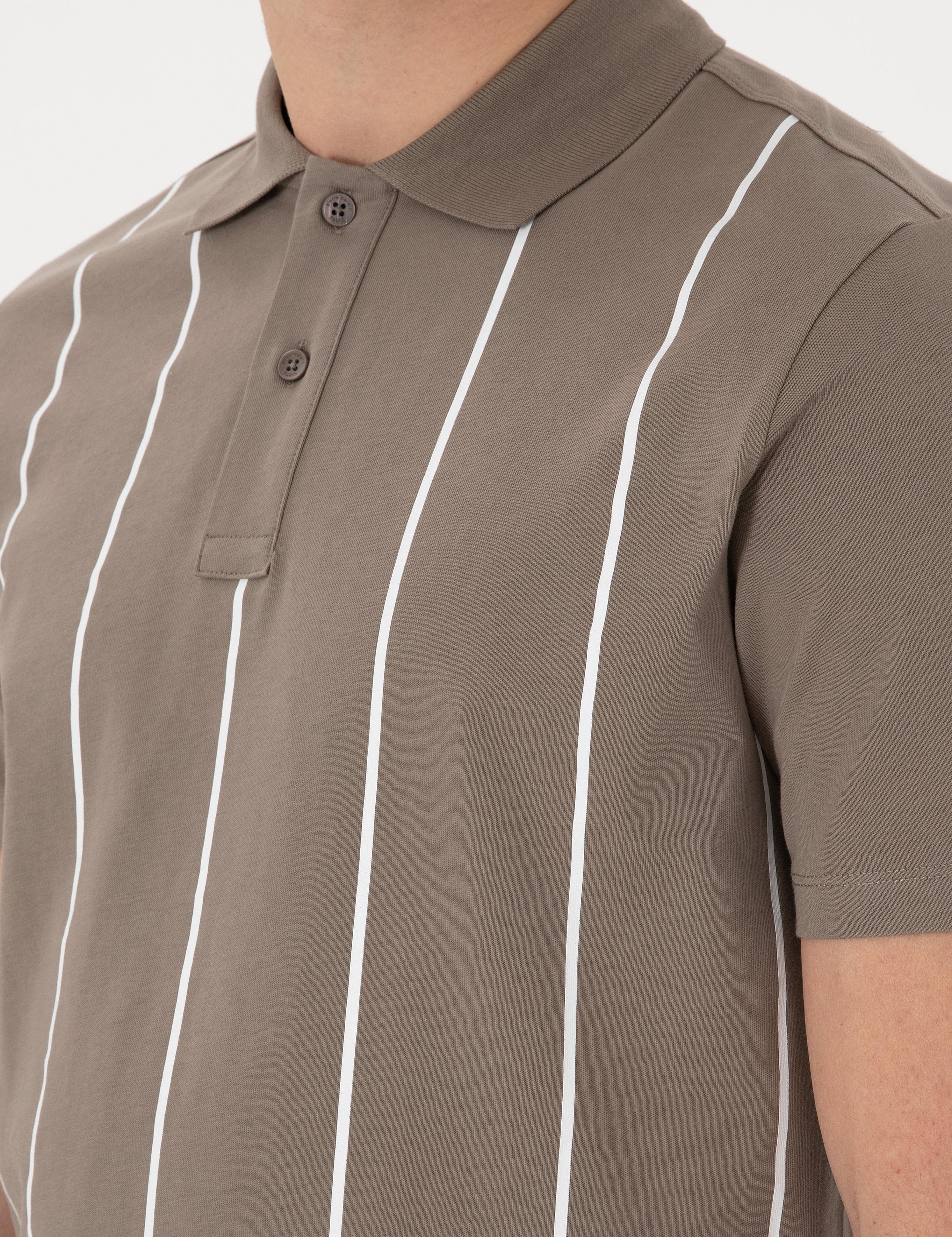 Koyu Vizon Regular Fit Polo Yaka Tişört