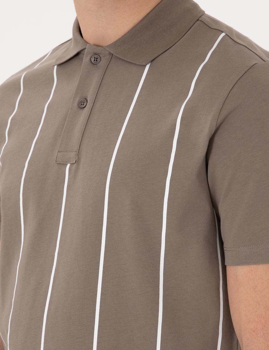 Koyu Vizon Regular Fit Polo Yaka Tişört