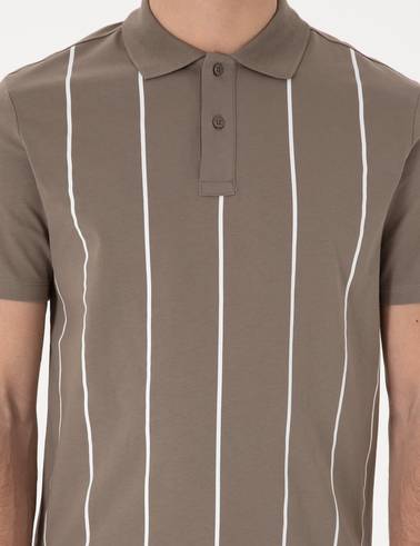 Koyu Vizon Regular Fit Polo Yaka Tişört