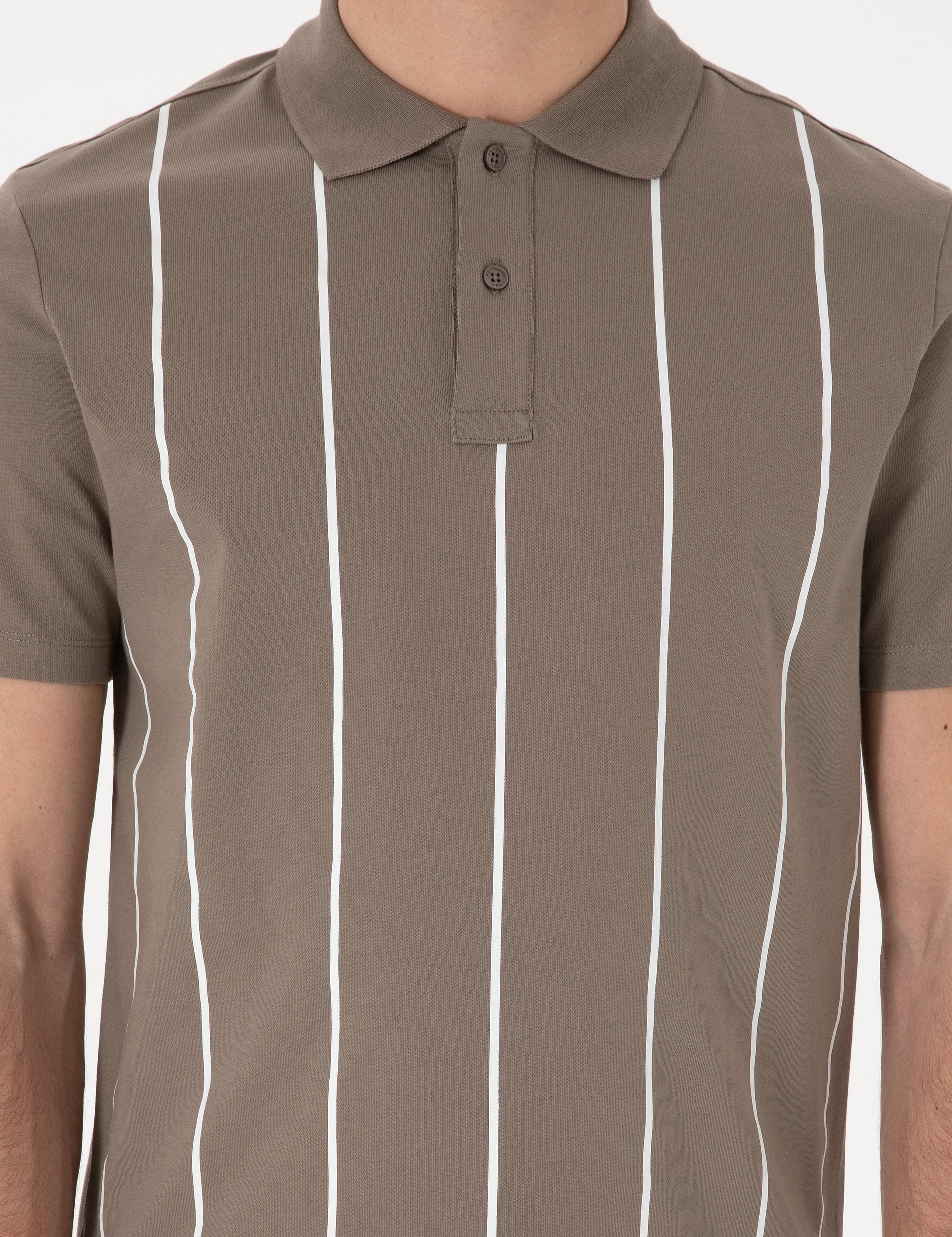 Koyu Vizon Regular Fit Polo Yaka Tişört - Image 6