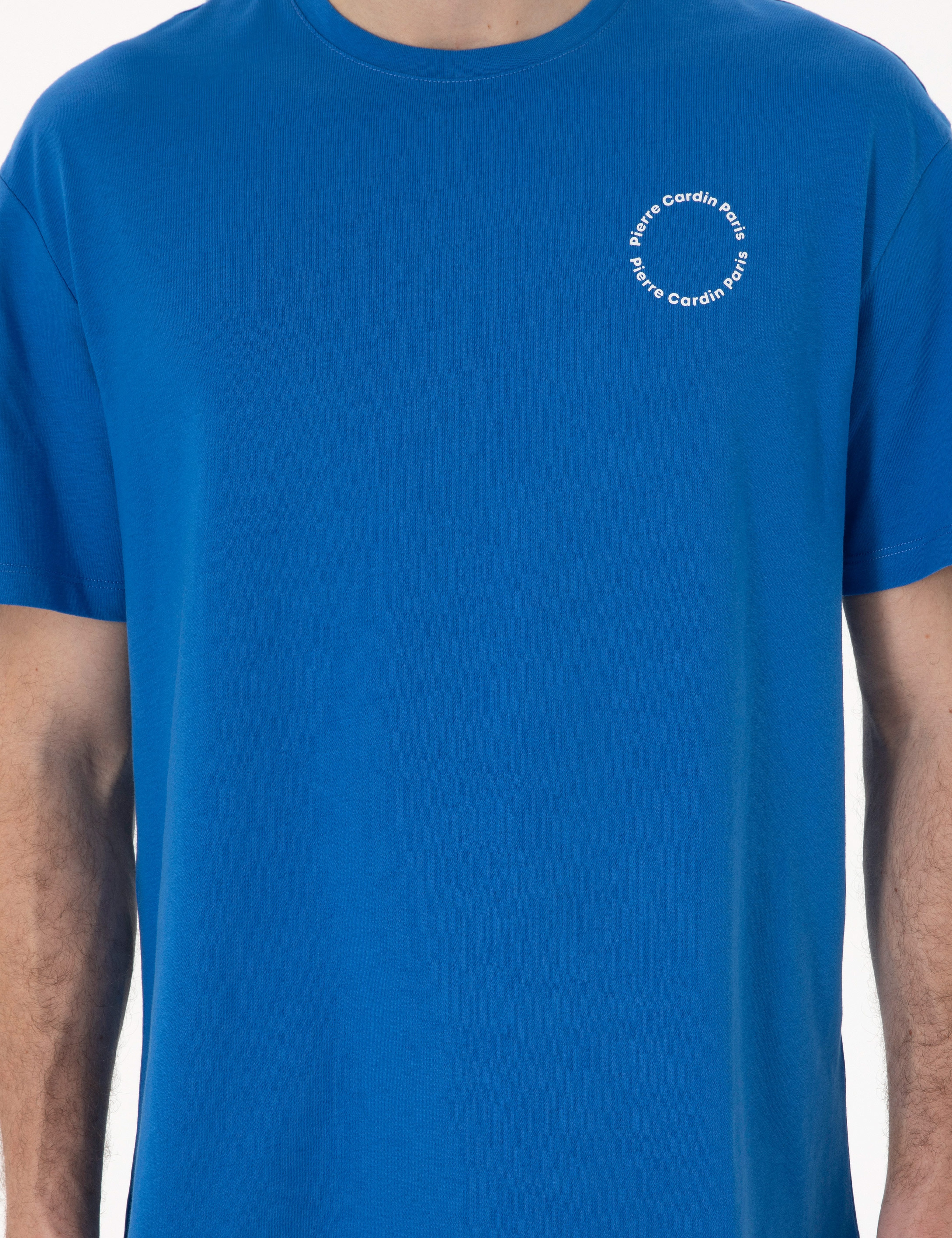 İndigo Comfort Fit Bisiklet Yaka Tişört - Image 6