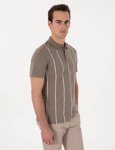 Koyu Vizon Regular Fit Polo Yaka Tişört
