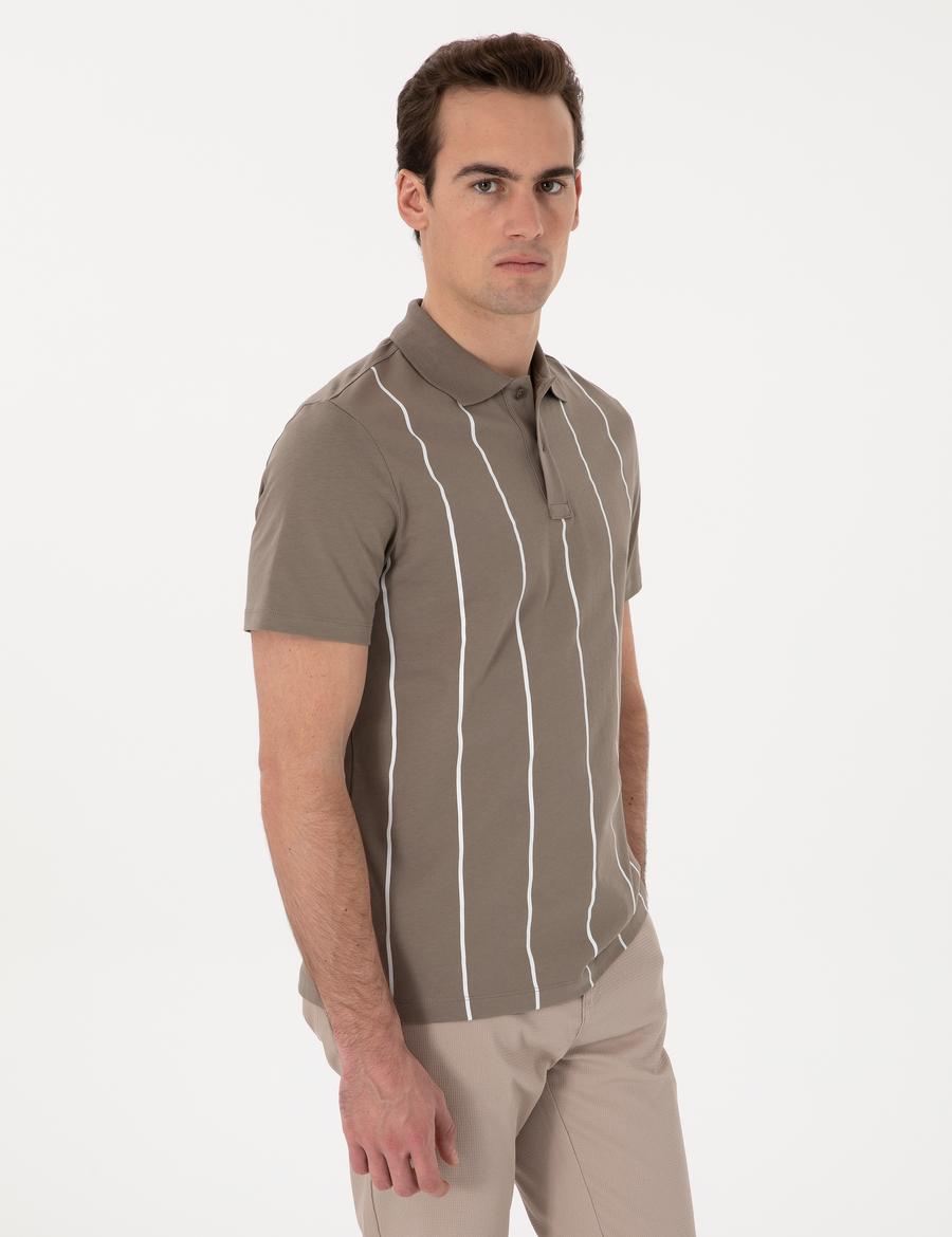Koyu Vizon Regular Fit Polo Yaka Tişört