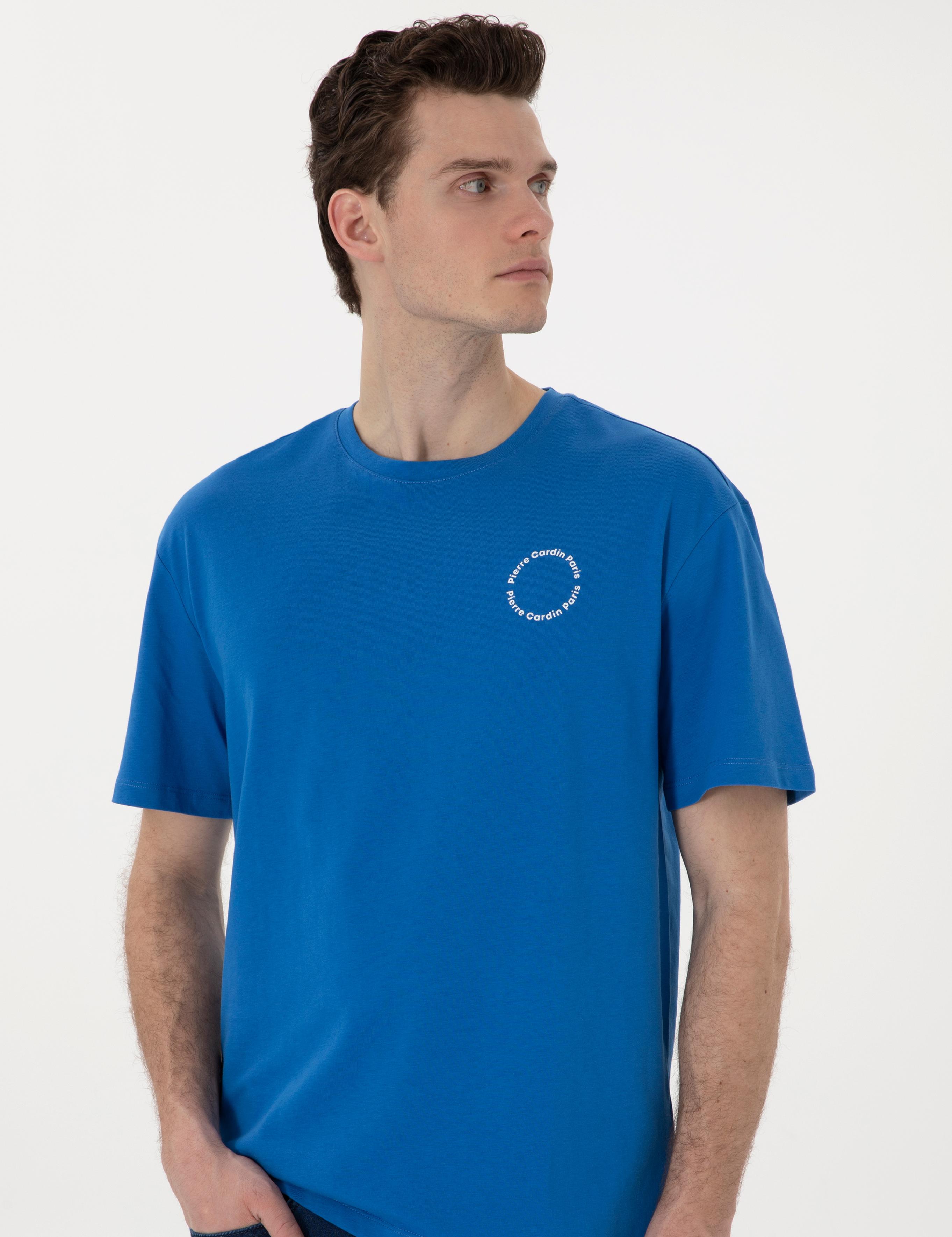 İndigo Comfort Fit Bisiklet Yaka Tişört