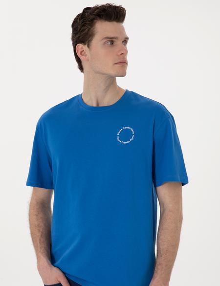 İndigo Comfort Fit Bisiklet Yaka Tişört - 50310076034