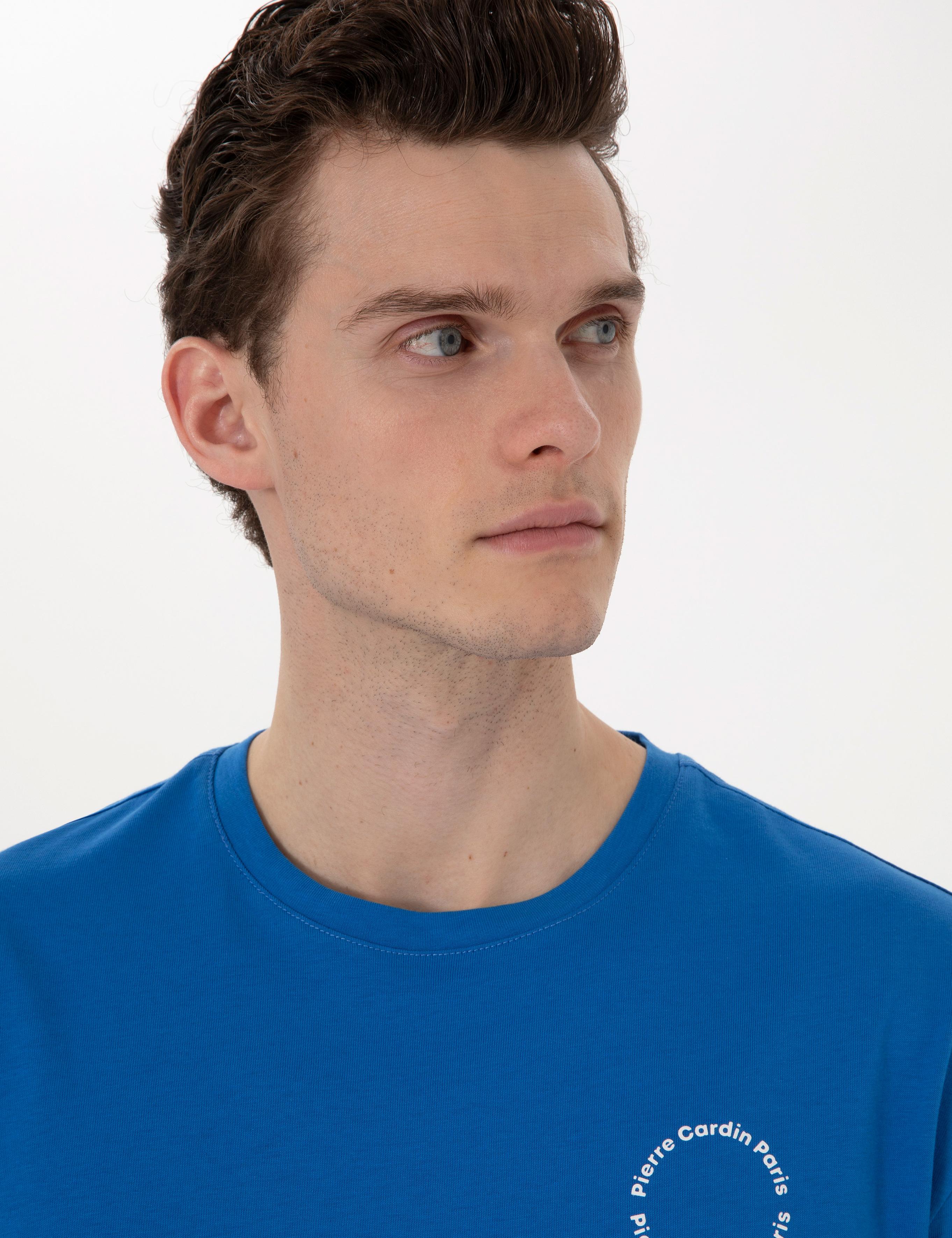 İndigo Comfort Fit Bisiklet Yaka Tişört