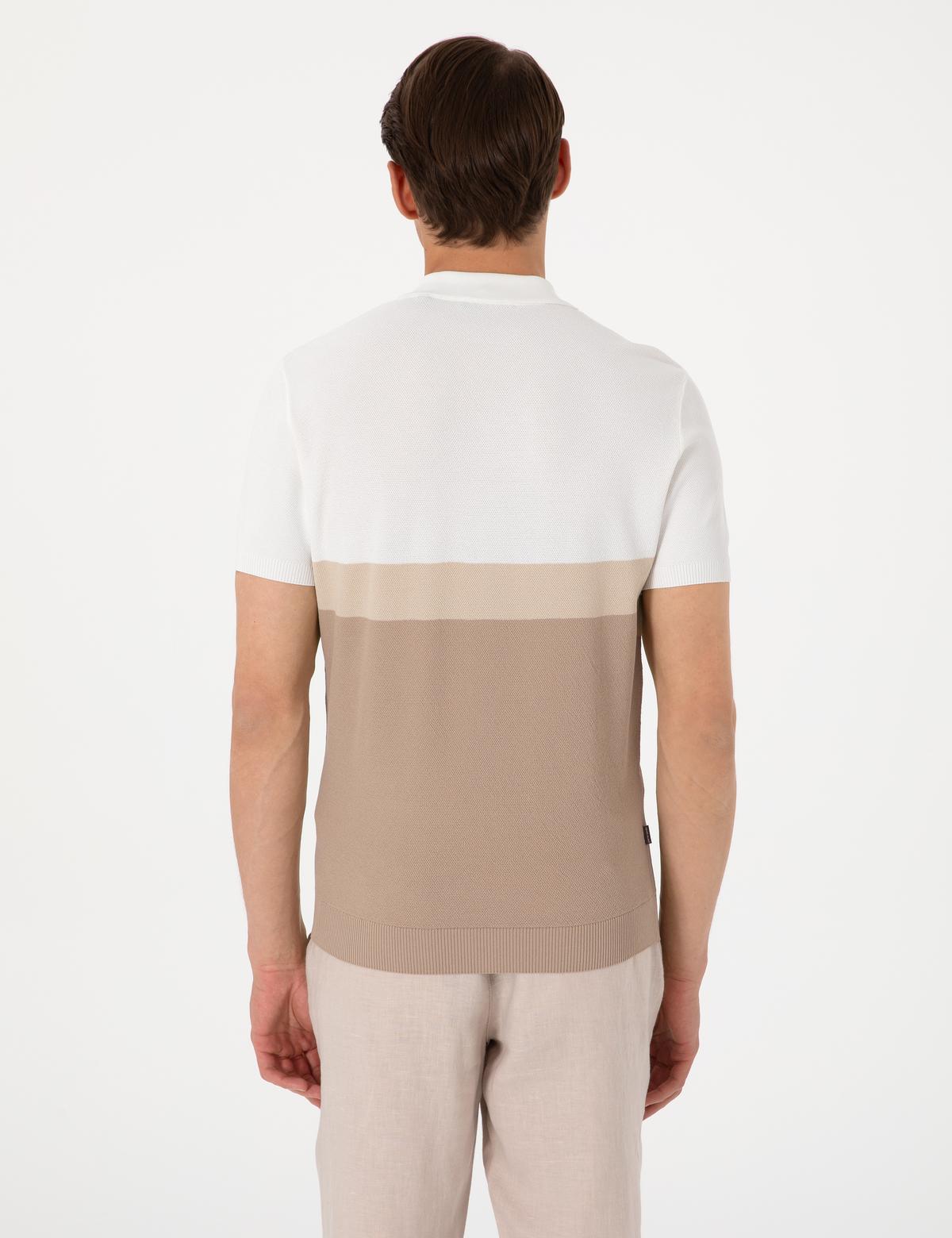 Vizon Slim Fit Polo Yaka Fermuarlı Triko Tişört - 50306003003