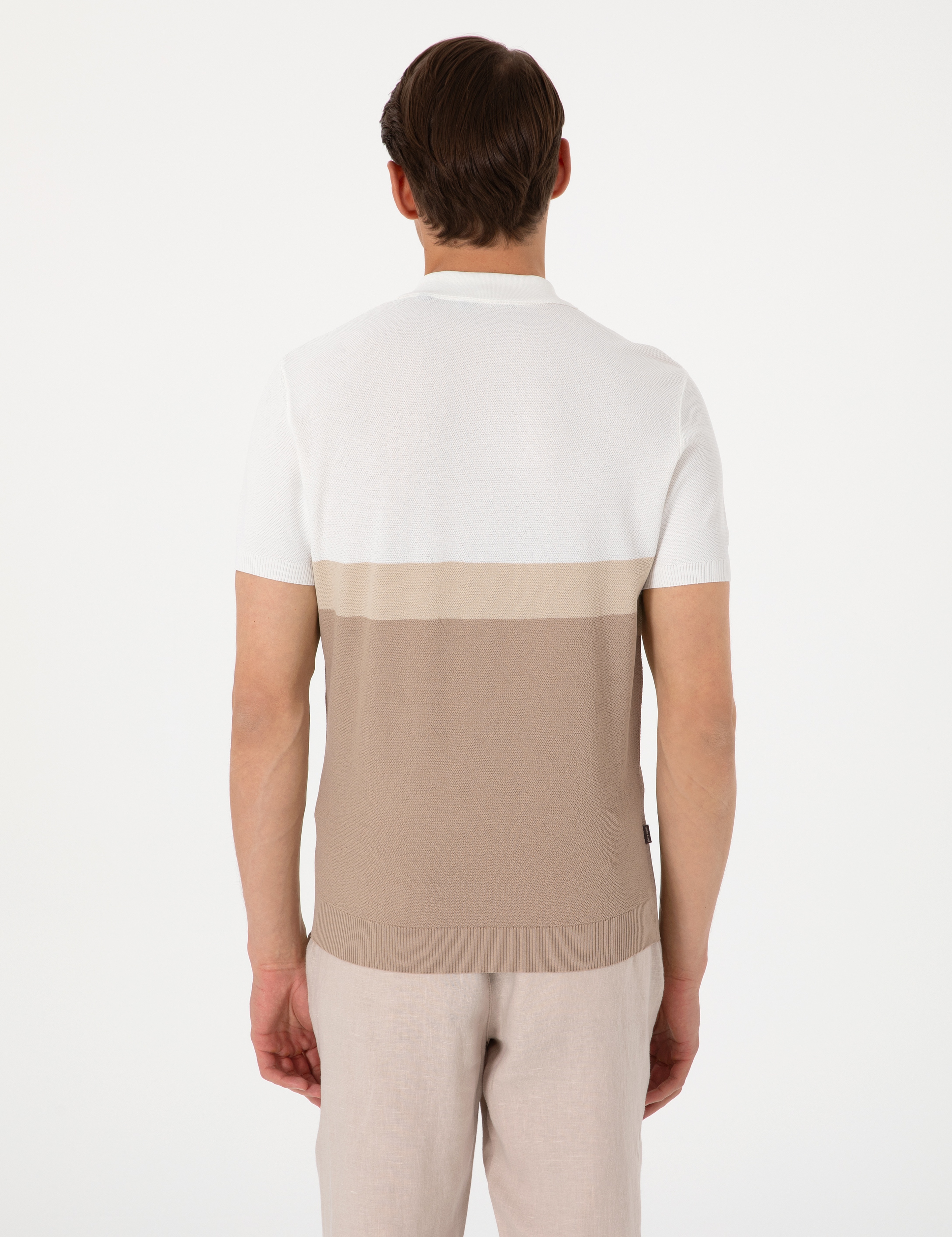 Vizon Slim Fit Polo Yaka Fermuarlı Triko Tişört - Image 5