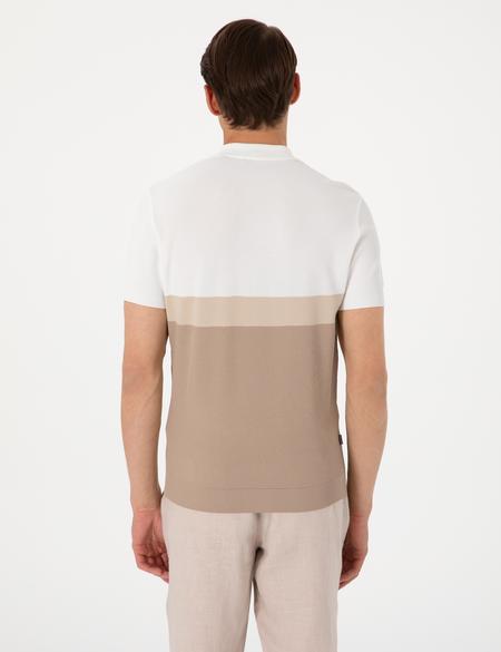 Vizon Slim Fit Polo Yaka Fermuarlı Triko Tişört - 50306003003