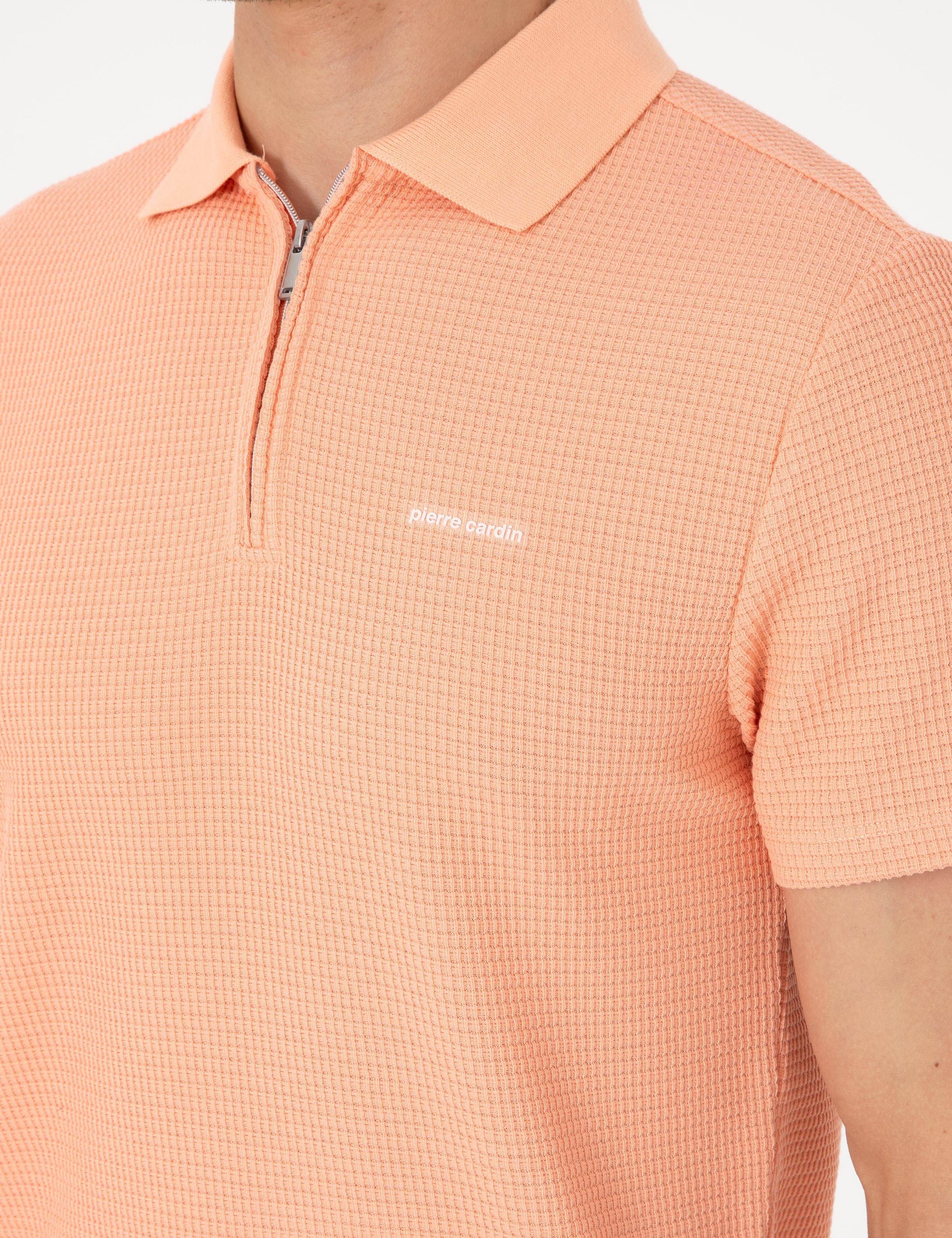 Somon Slim Fit Örme Dokulu Polo Yaka Tişört